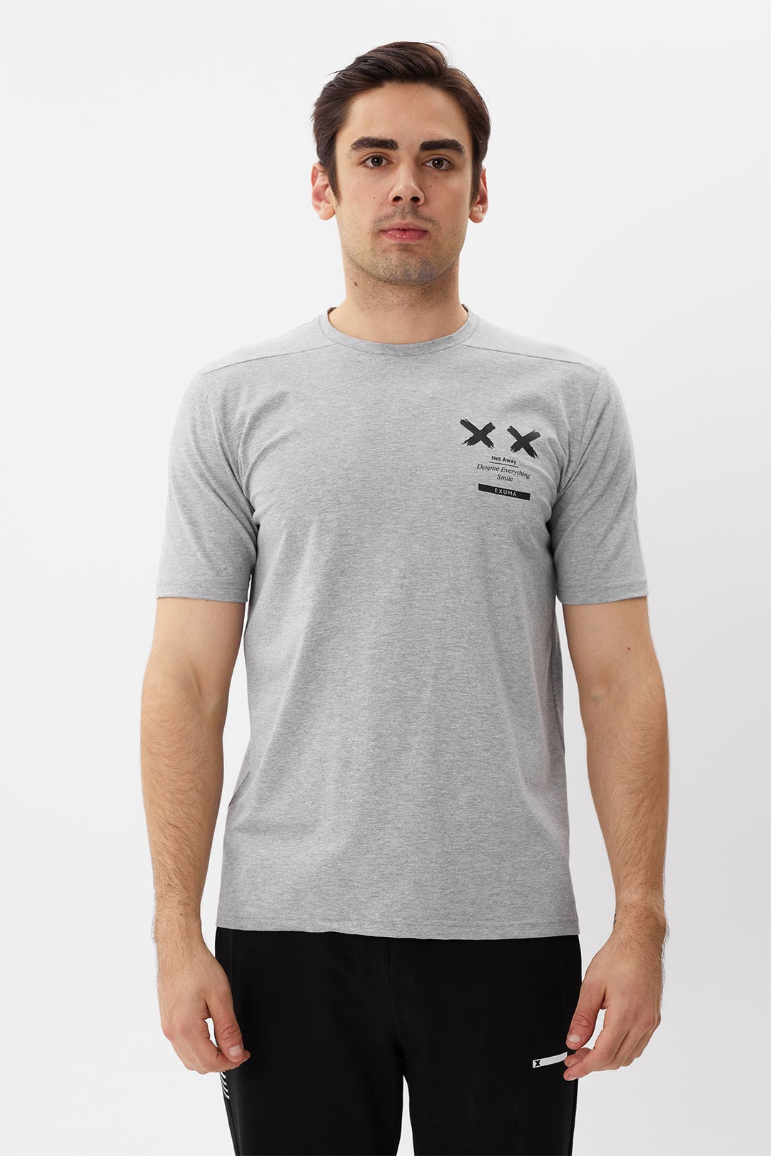 EXUMA ERKEK BASKILI T-SHIRT 1412096 - GREY