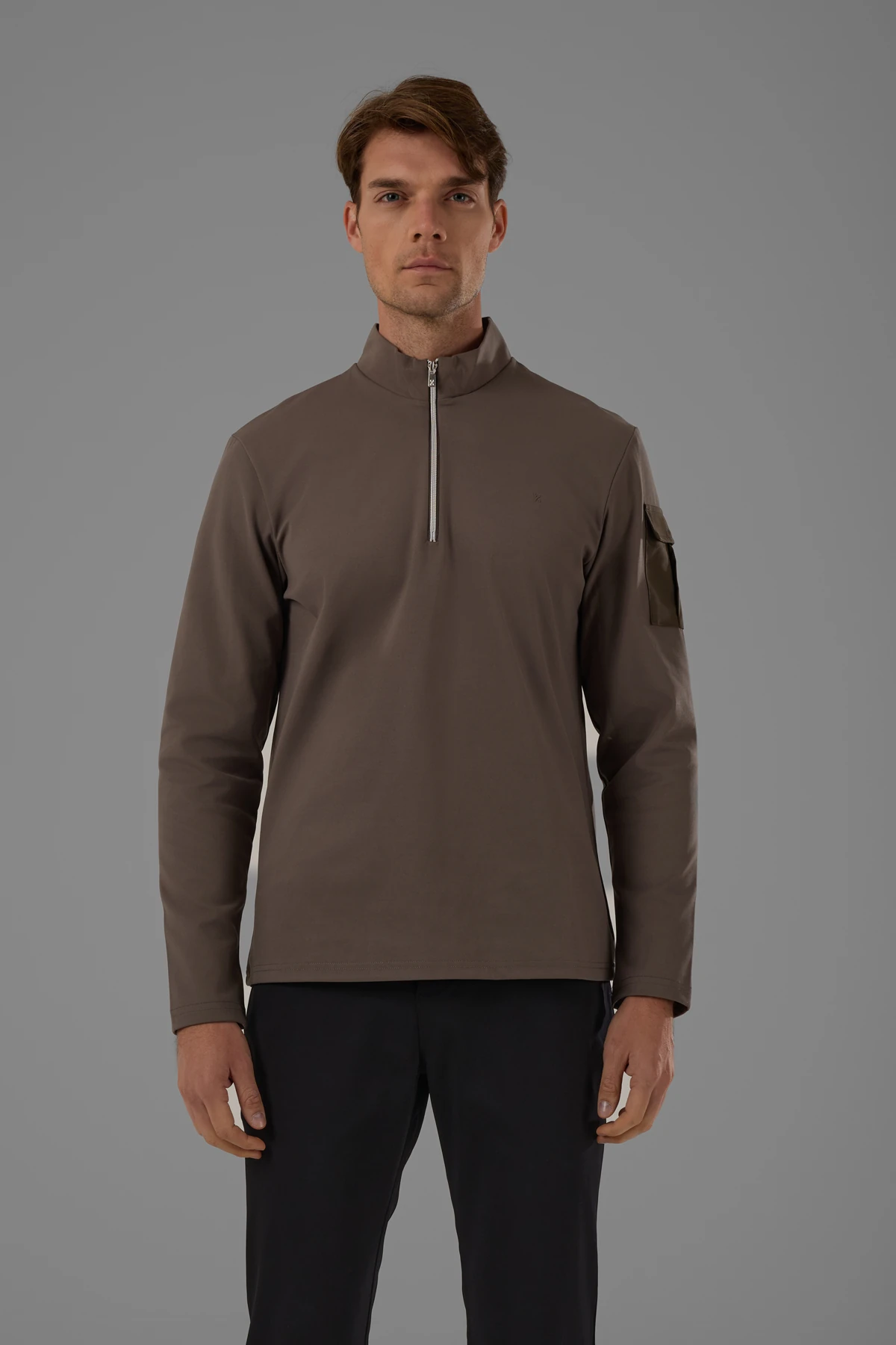 EXUMA ERKEK KAYIKÇI YAKA SWEATSHIRT 2519009 - VIZON