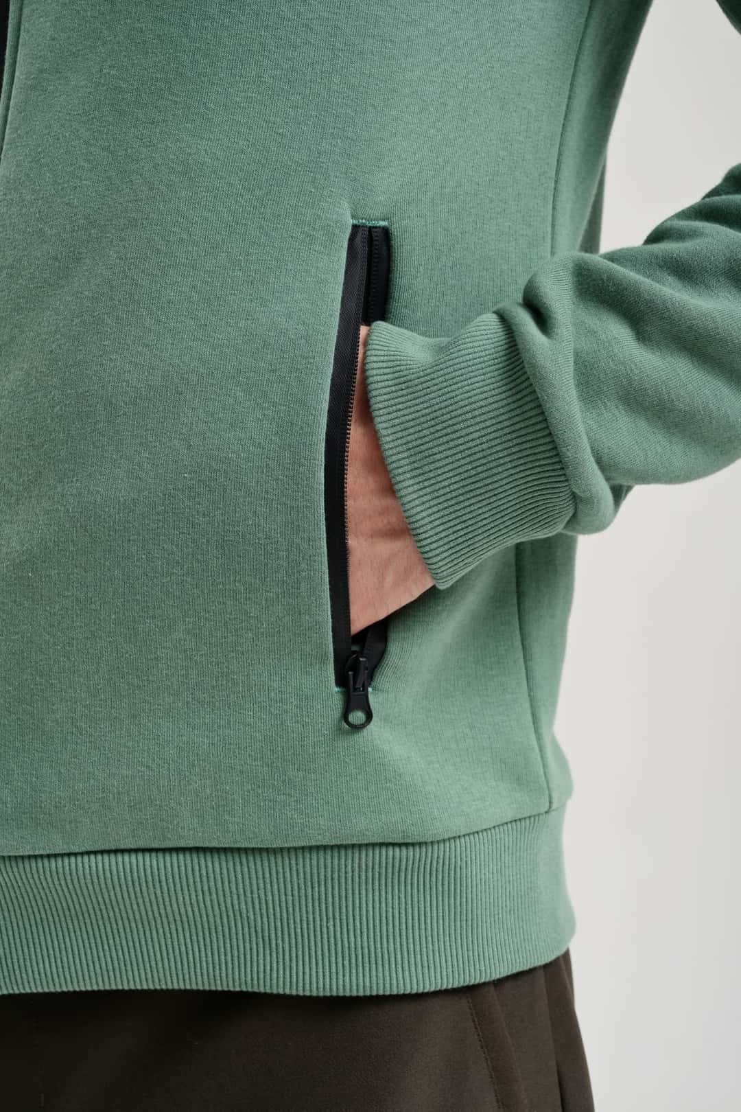 EXUMA ERKEK TAM FERMUARLI SWEATSHIRT 2419002 - 361-GREEN