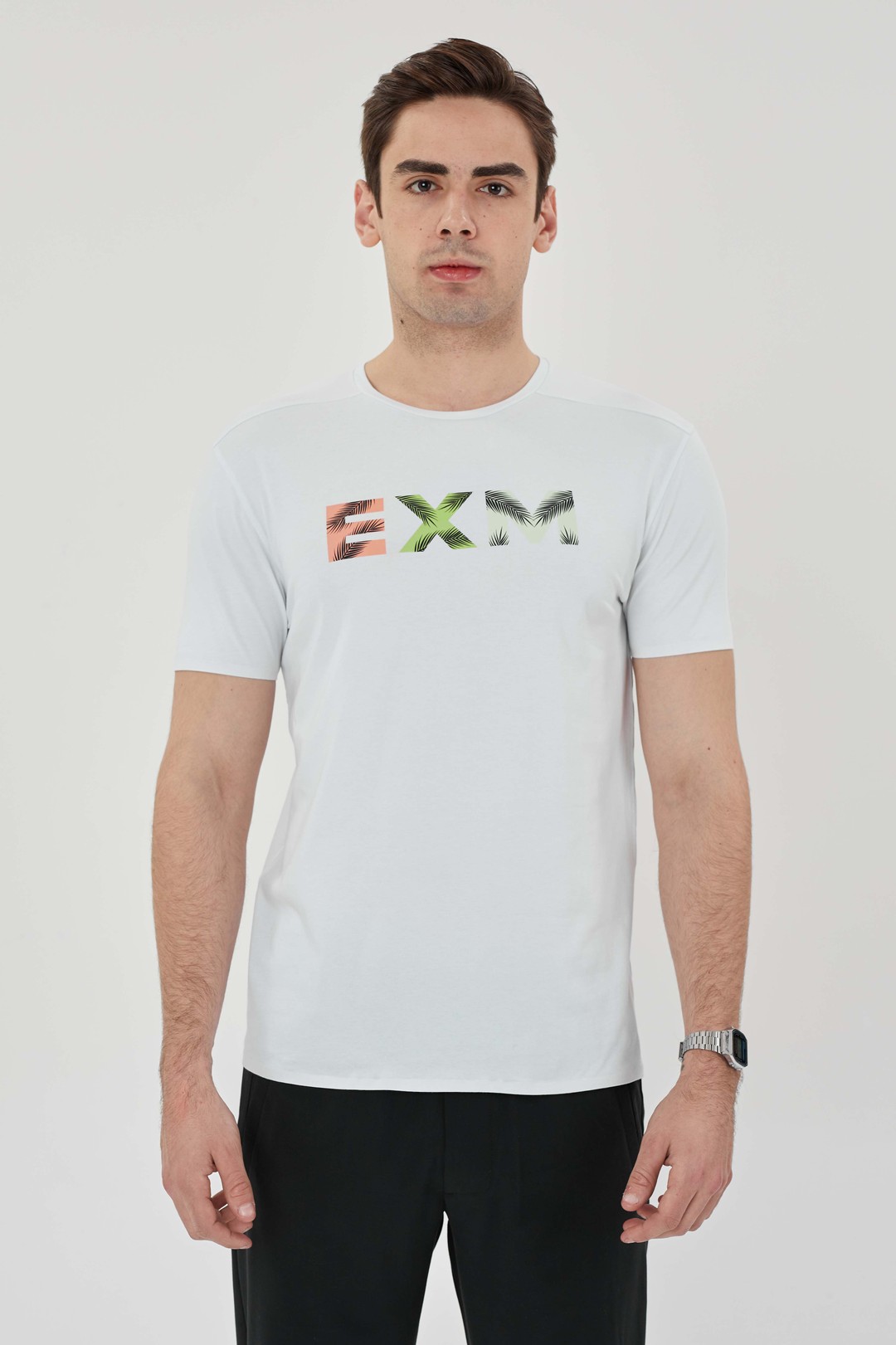 EXUMA ERKEK BASKILI T-SHIRT 1412063 - WHITE