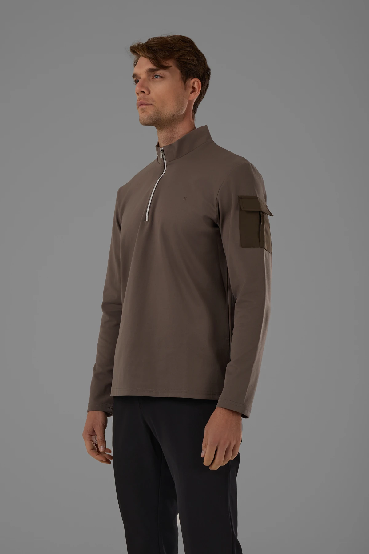 EXUMA ERKEK KAYIKÇI YAKA SWEATSHIRT 2519009 - VIZON