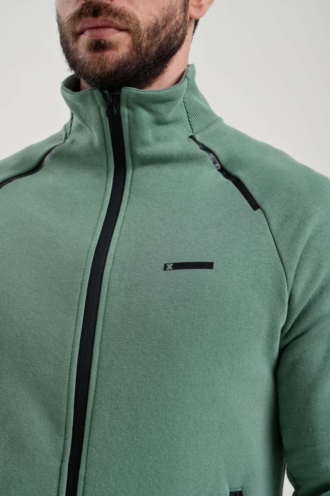 EXUMA ERKEK TAM FERMUARLI SWEATSHIRT 2419002 - 361-GREEN