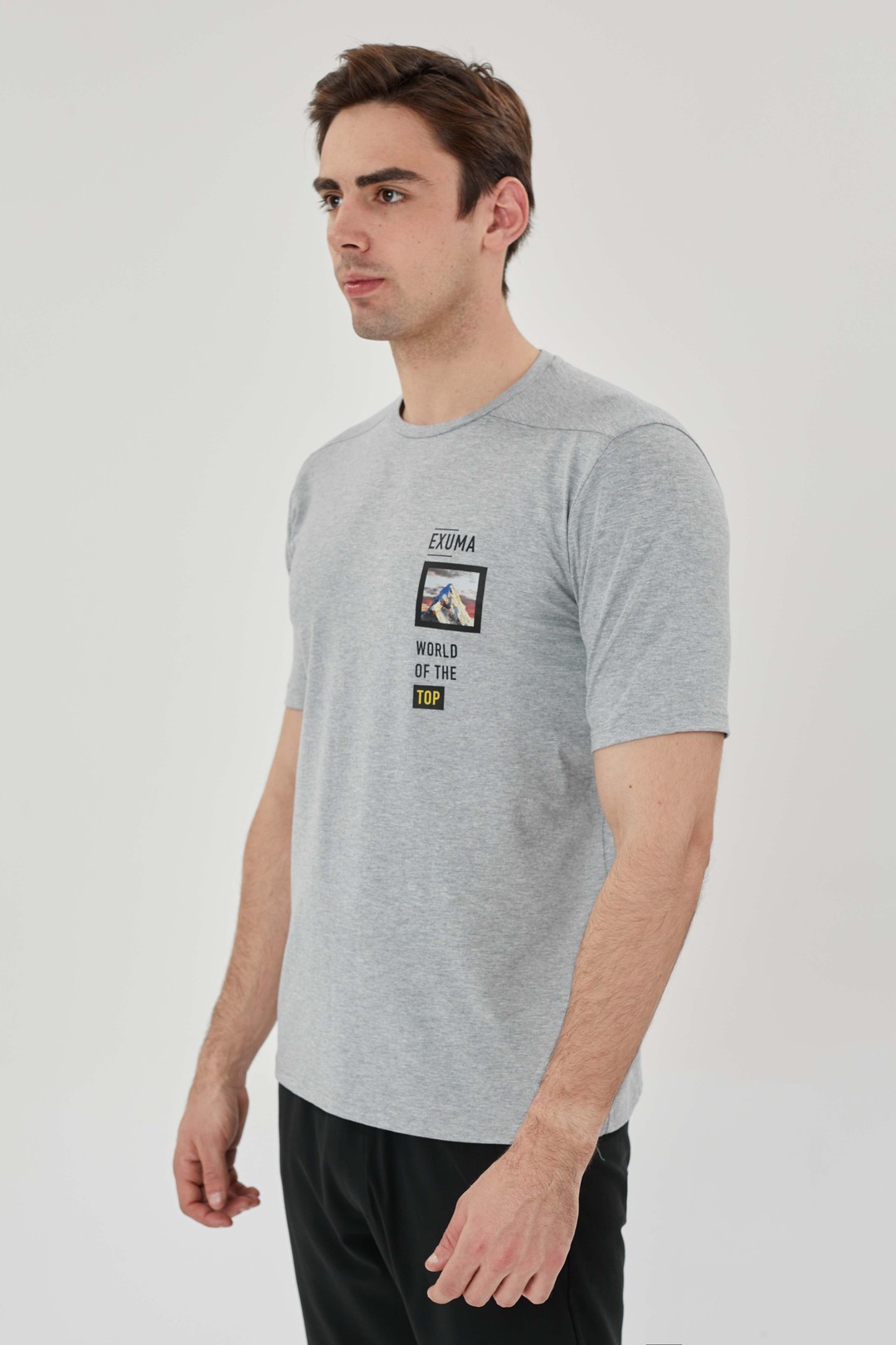 EXUMA ERKEK BASKILI T-SHIRT 1412049 - GREY