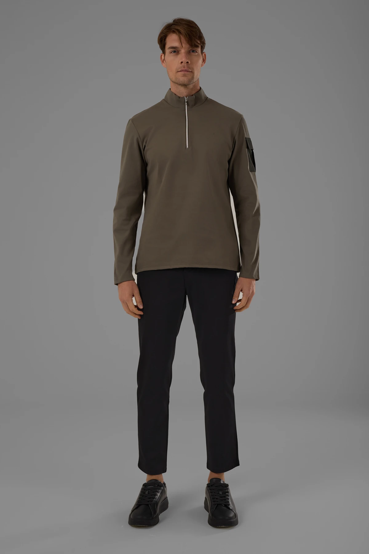 EXUMA ERKEK KAYIKÇI YAKA SWEATSHIRT 2519009 - Yeşil