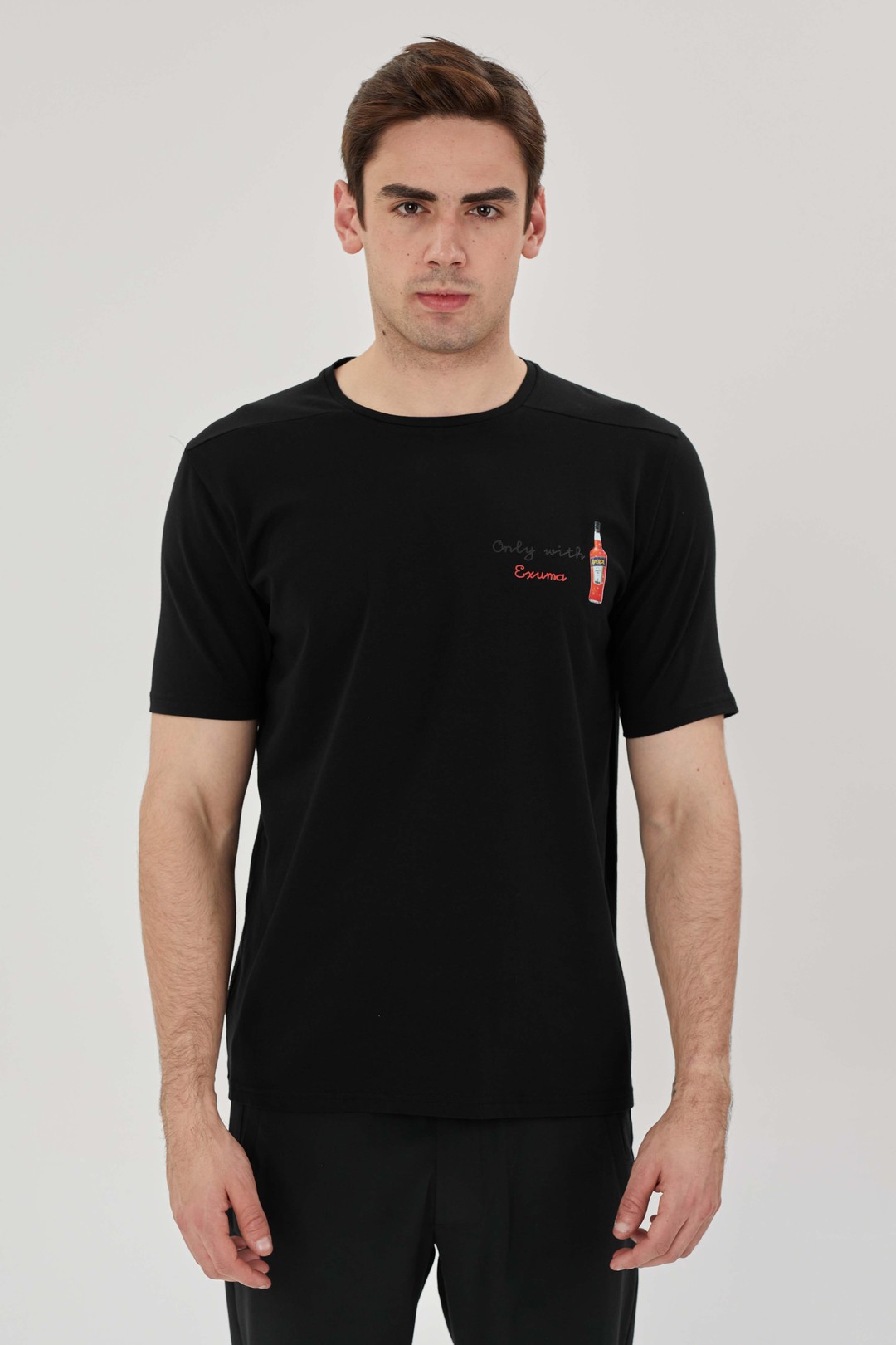 EXUMA ERKEK BASKILI T-SHIRT 1412044 - 010-BLACK