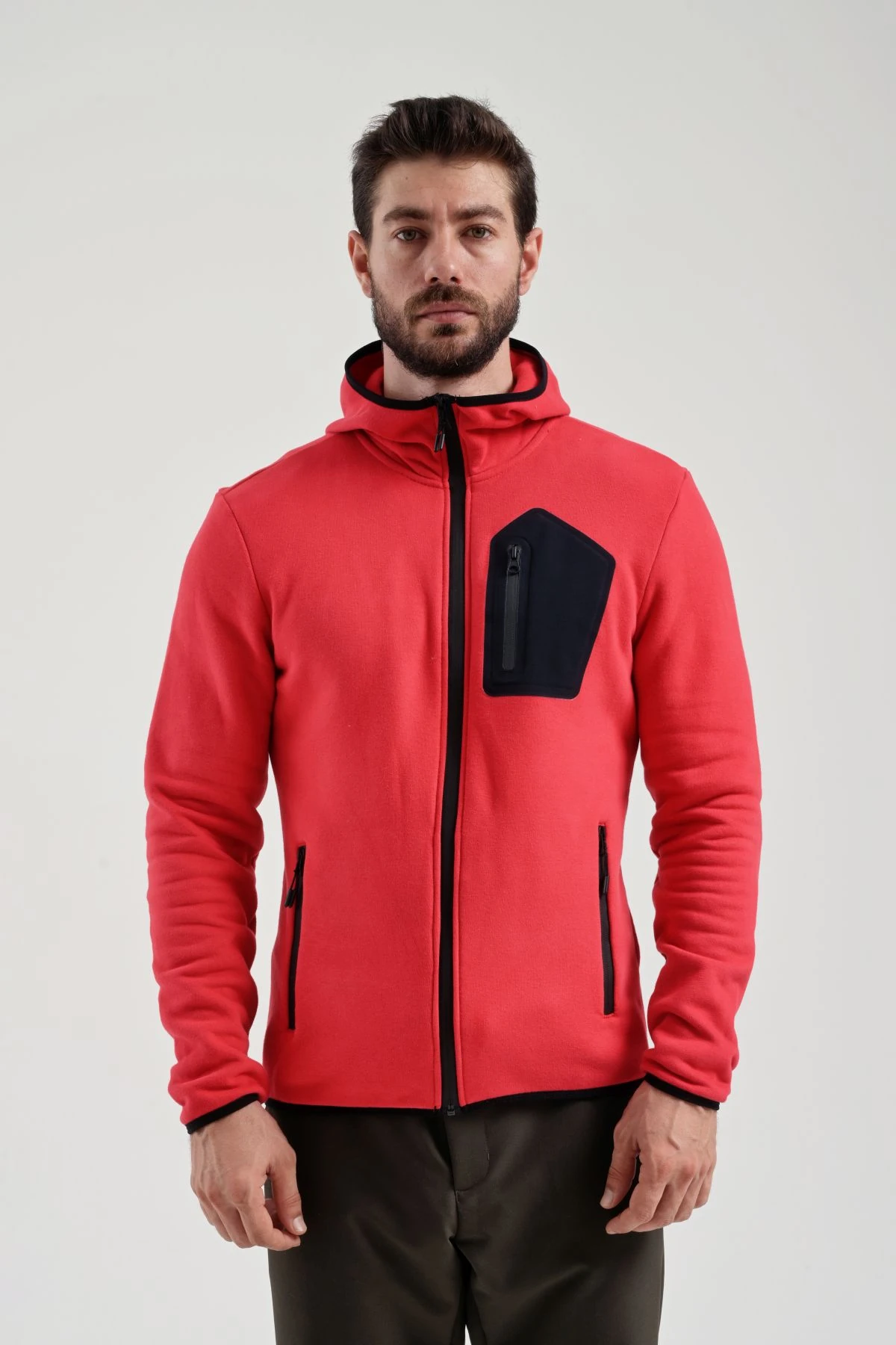 EXUMA ERKEK TAM FERMUARLI SWEATSHIRT 2312250 - 657-RED