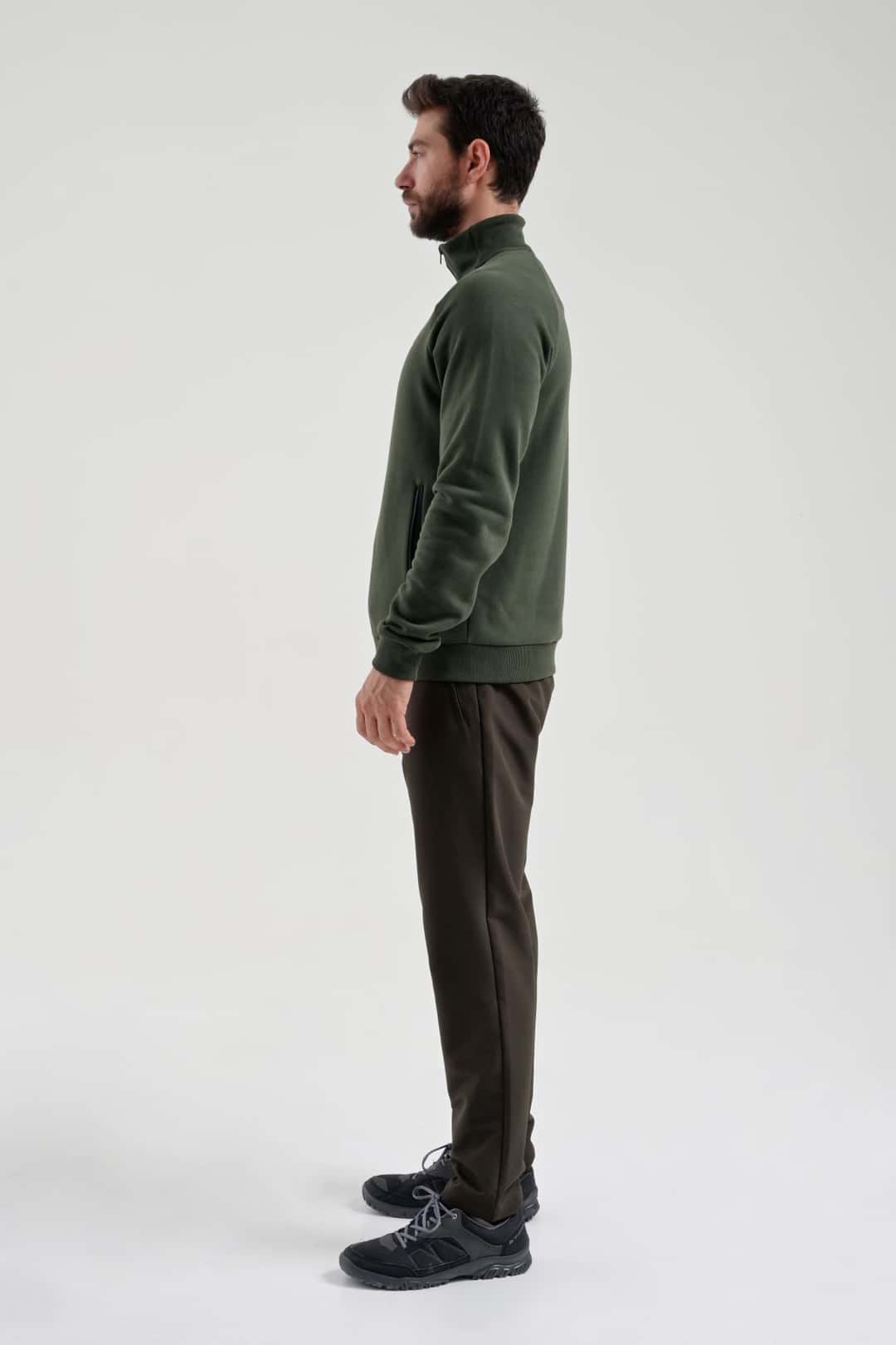 EXUMA ERKEK TAM FERMUARLI SWEATSHIRT 2419002 - Haki