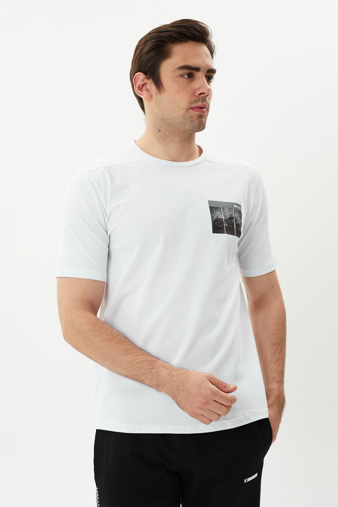 EXUMA ERKEK BASKILI T-SHIRT 1412072 - WHITE