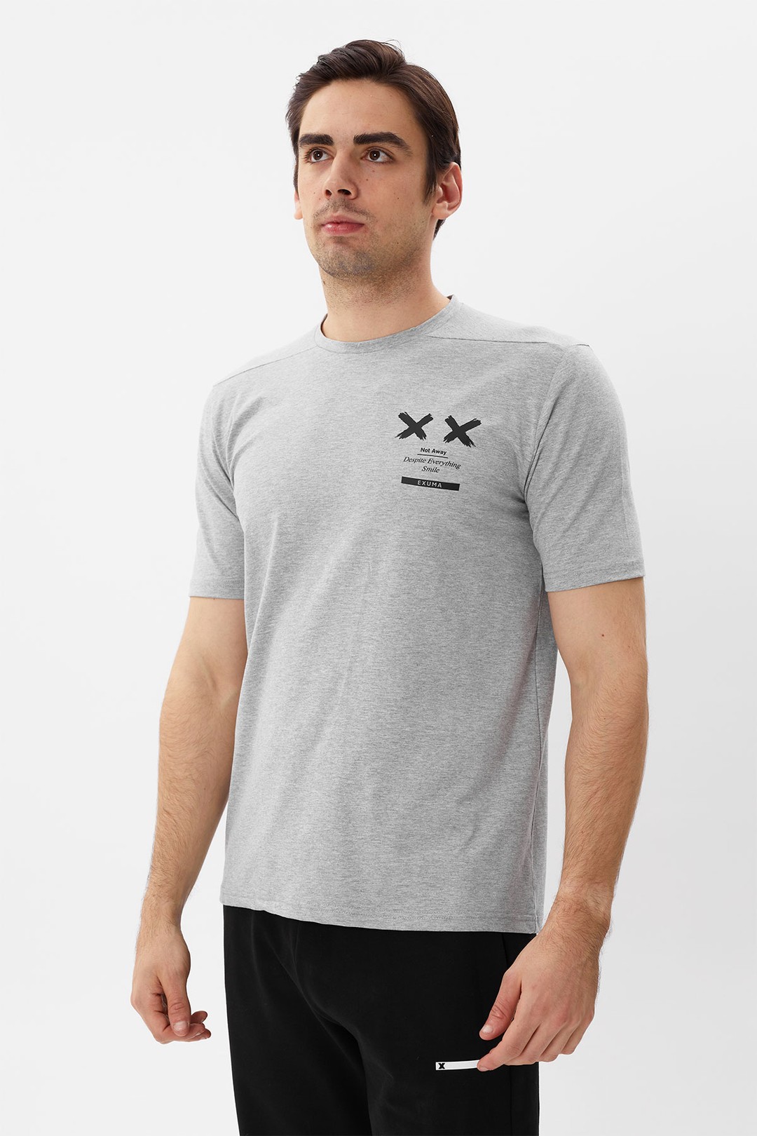 EXUMA ERKEK BASKILI T-SHIRT 1412096 - GREY