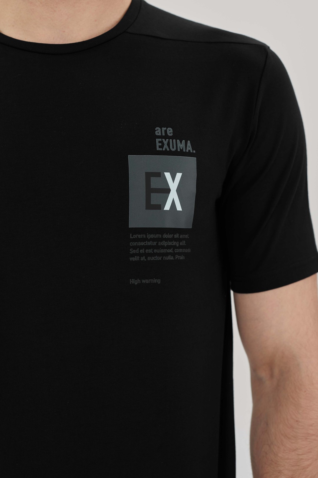 EXUMA ERKEK BASKILI T-SHIRT 1412095 - 010-BLACK