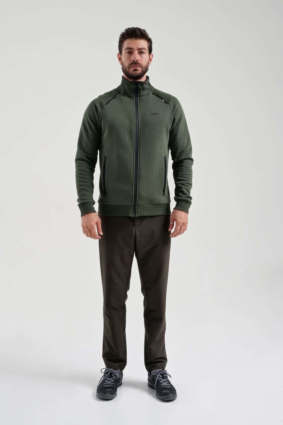 EXUMA ERKEK TAM FERMUARLI SWEATSHIRT 2419002 - Haki