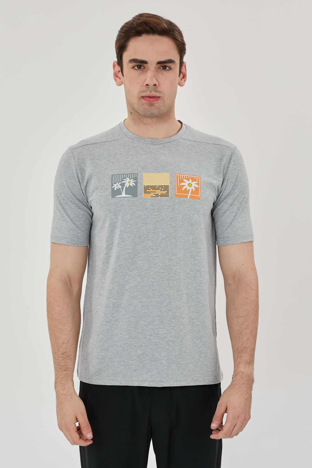 EXUMA ERKEK BASKILI T-SHIRT 1412058 - GREY