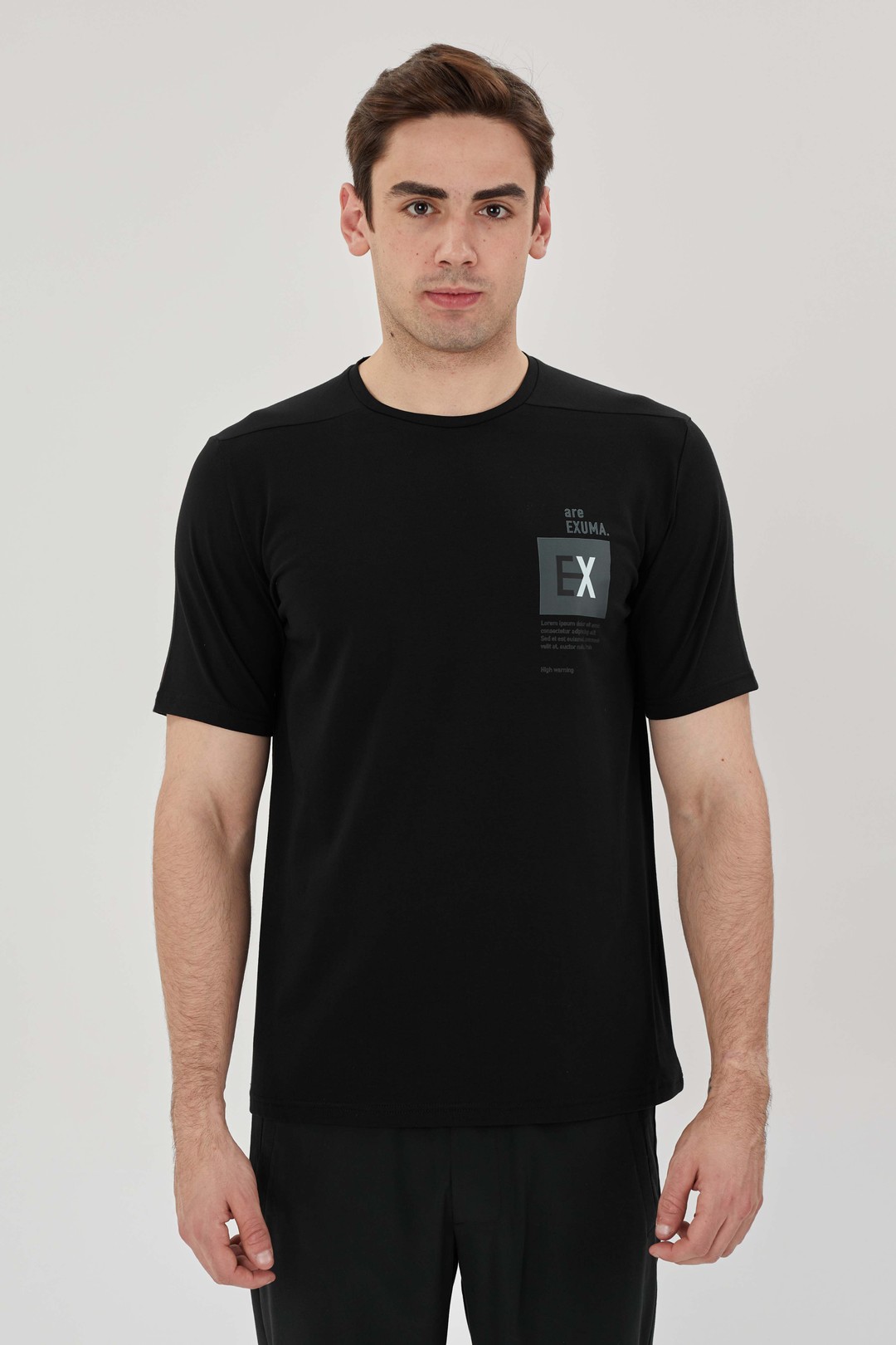 EXUMA ERKEK BASKILI T-SHIRT 1412095 - 010-BLACK