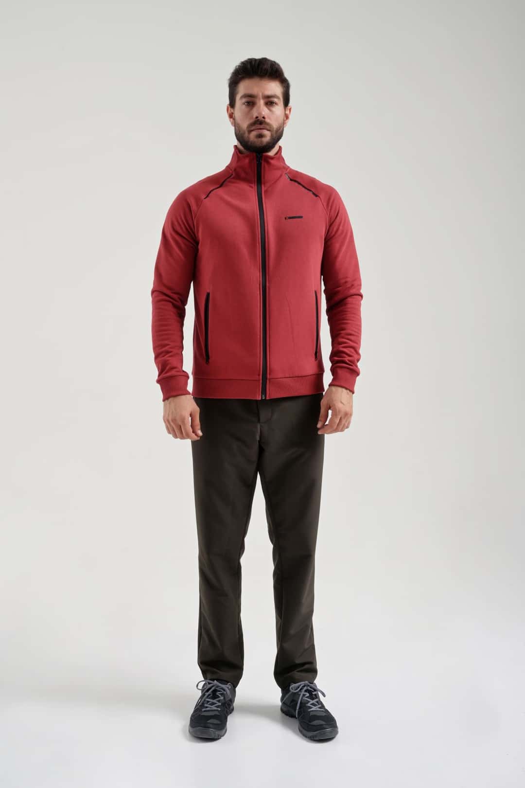EXUMA ERKEK TAM FERMUARLI SWEATSHIRT 2419002 - 657-RED