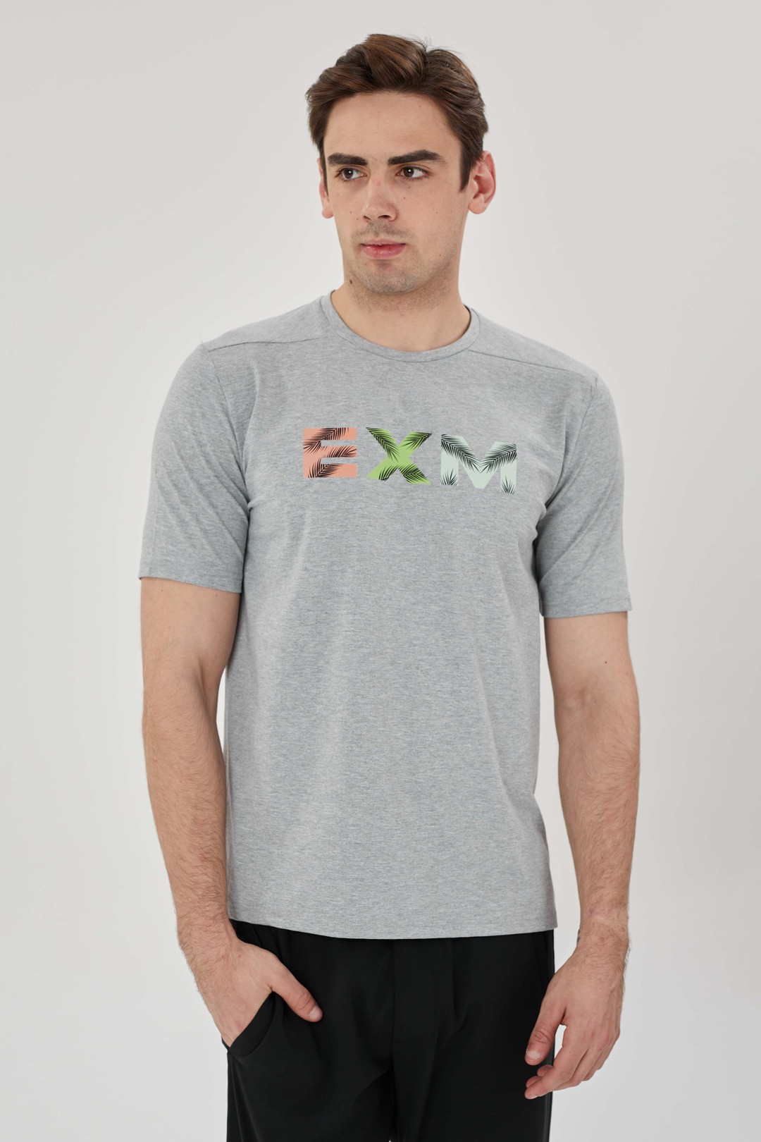 EXUMA ERKEK BASKILI T-SHIRT 1412063 - GREY