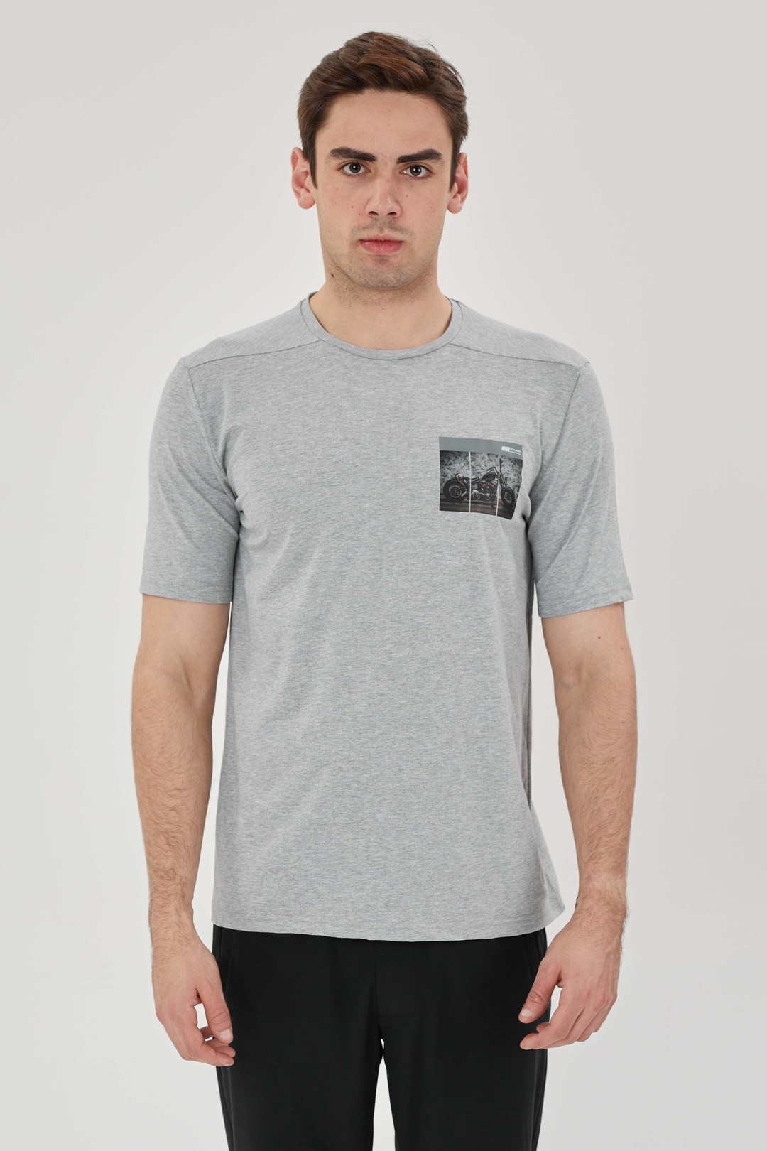 EXUMA ERKEK BASKILI T-SHIRT 1412072 - GREY