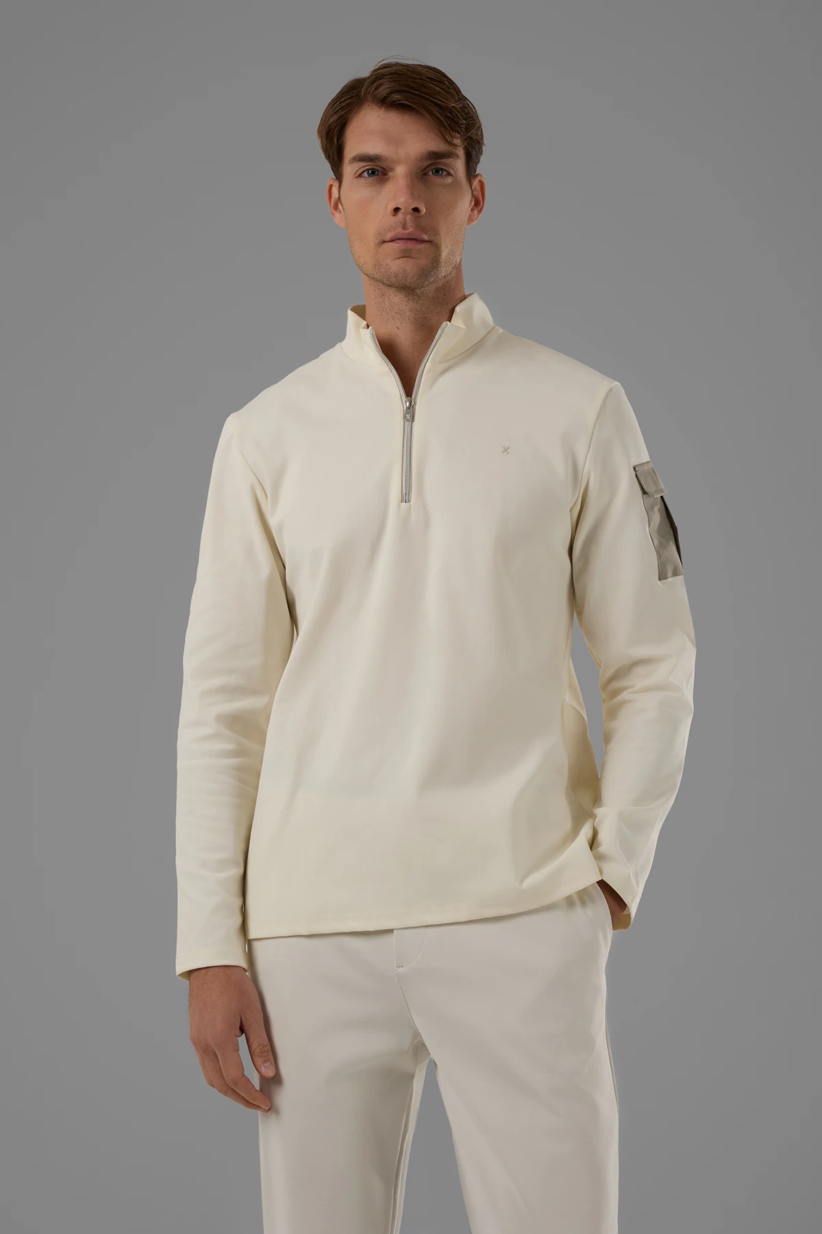 EXUMA ERKEK KAYIKÇI YAKA SWEATSHIRT 2519009 - OFF WHITE