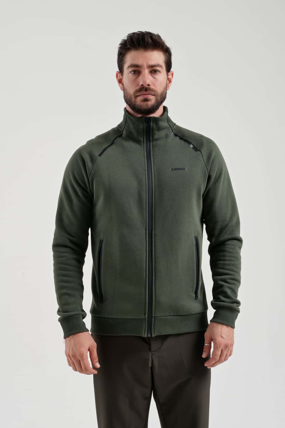 EXUMA ERKEK TAM FERMUARLI SWEATSHIRT 2419002 - Haki