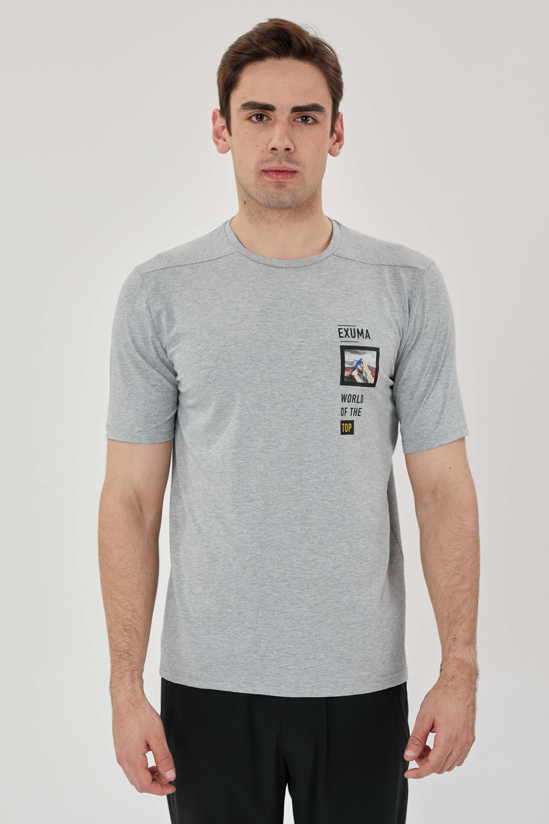 EXUMA ERKEK BASKILI T-SHIRT 1412049 - GREY