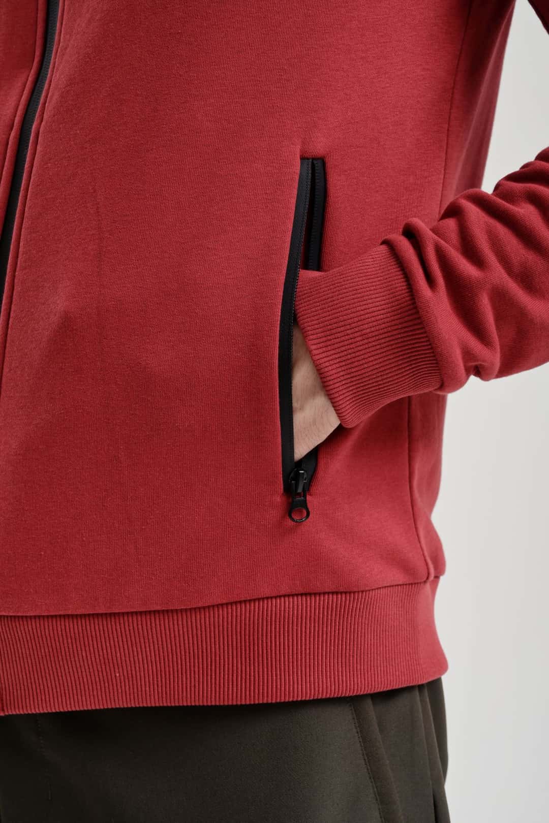 EXUMA ERKEK TAM FERMUARLI SWEATSHIRT 2419002 - 657-RED
