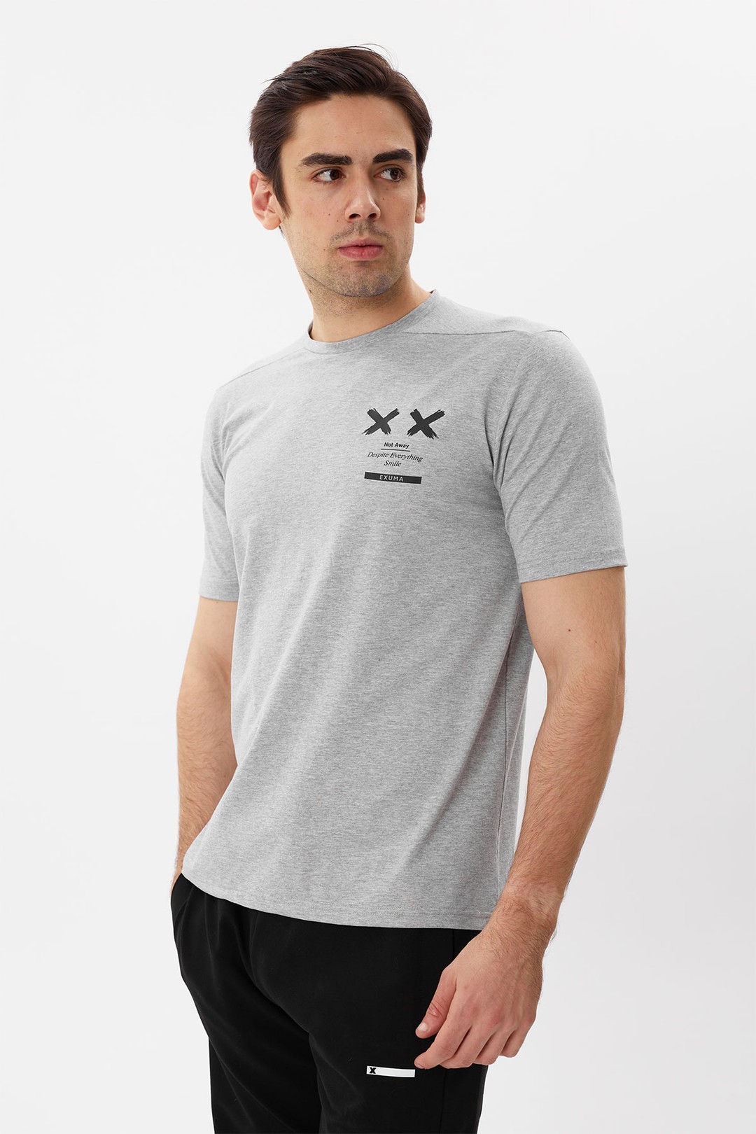 EXUMA ERKEK BASKILI T-SHIRT 1412096 - GREY