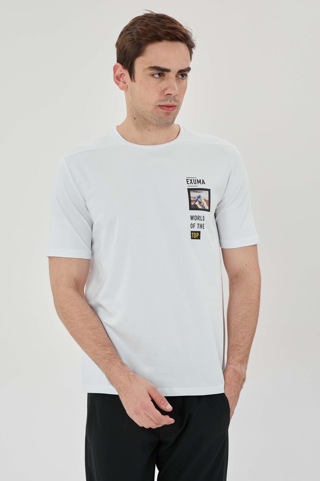 EXUMA ERKEK BASKILI T-SHIRT 1412049 - WHITE