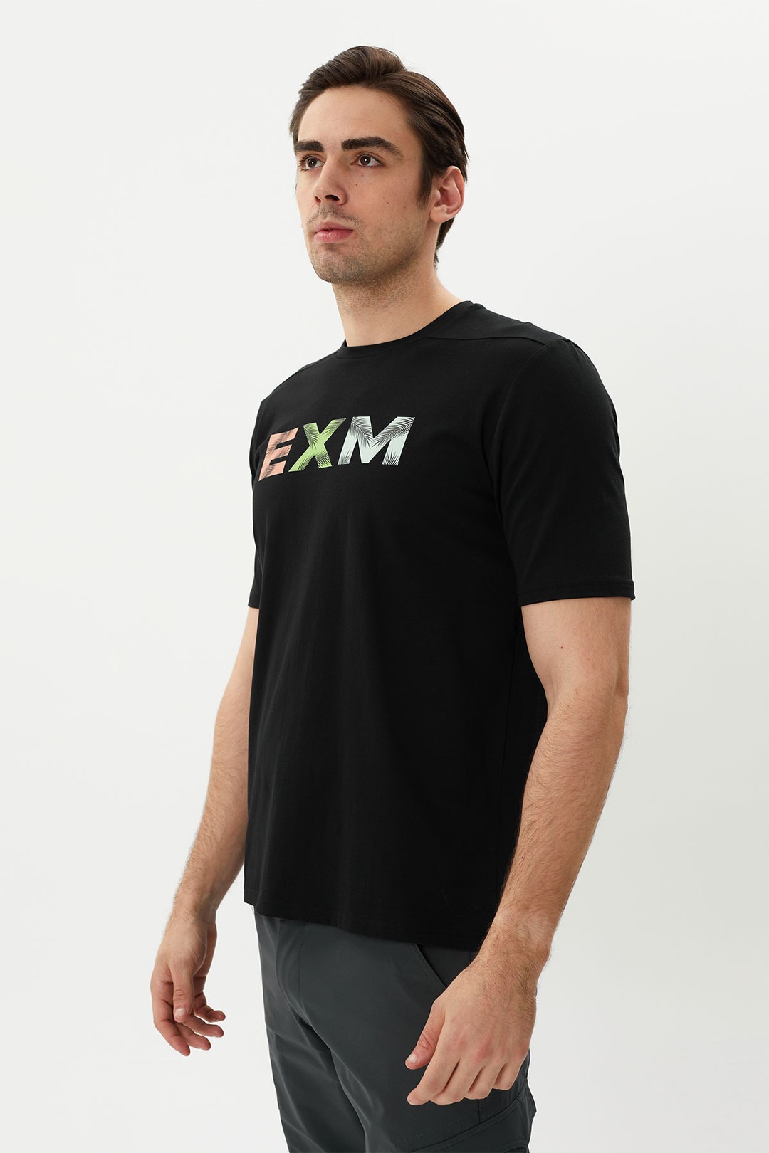 EXUMA ERKEK BASKILI T-SHIRT 1412063 - 010-BLACK