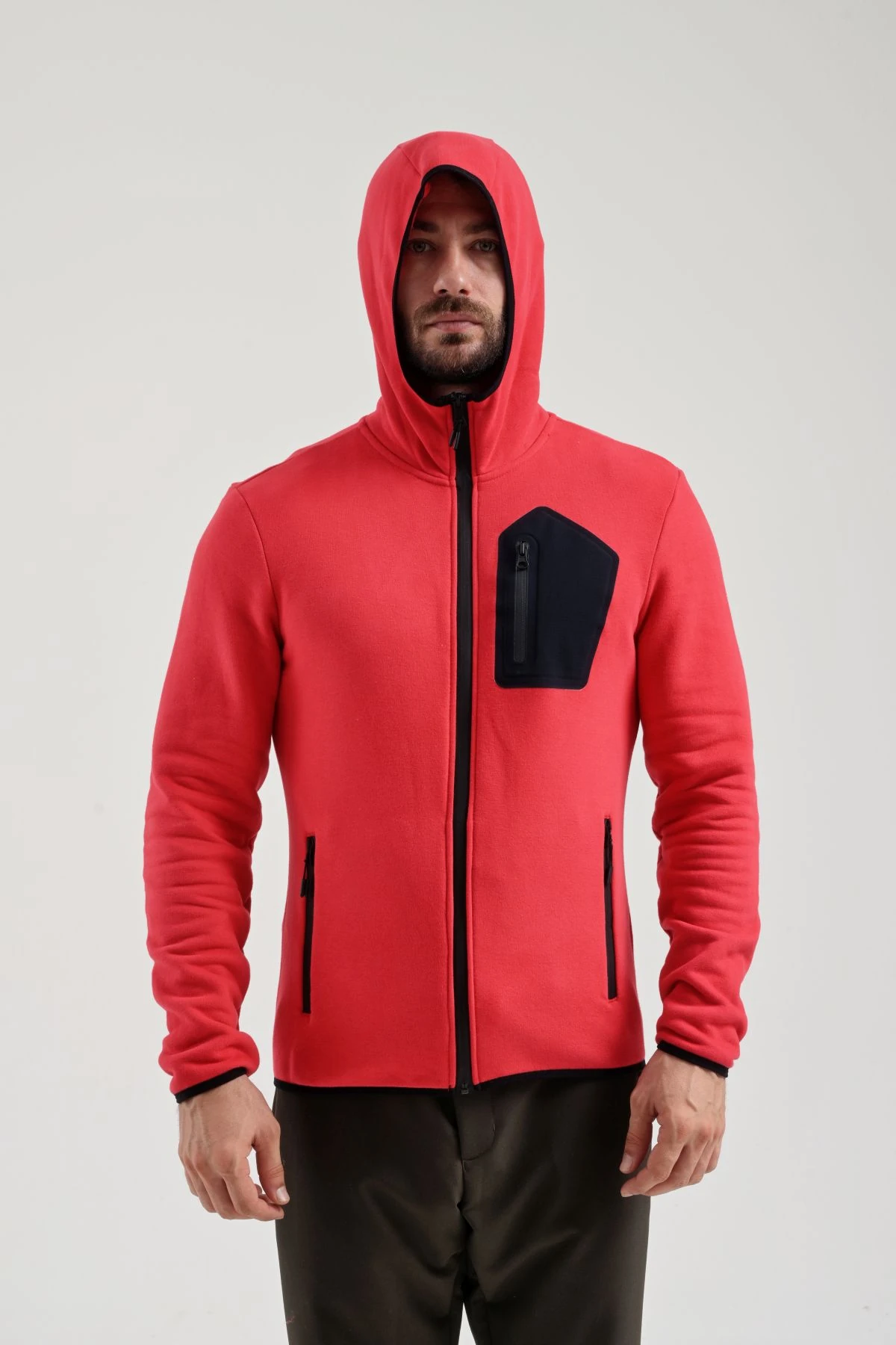 EXUMA ERKEK TAM FERMUARLI SWEATSHIRT 2312250 - 657-RED