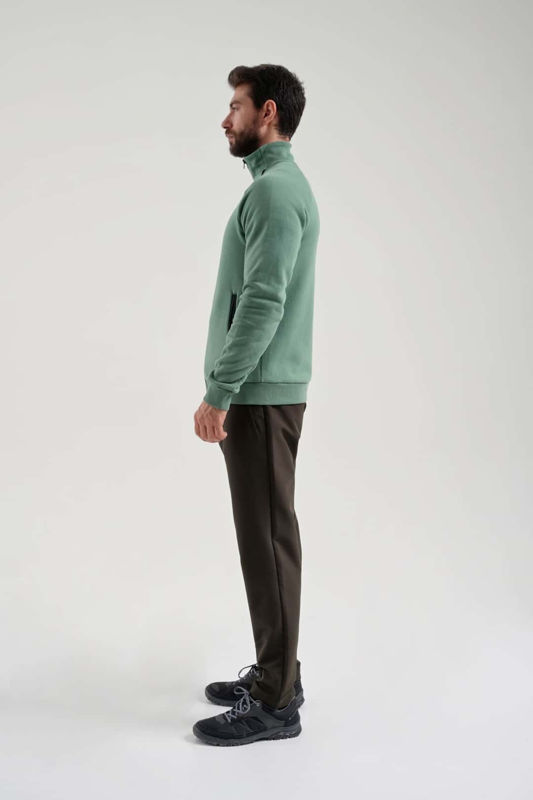 EXUMA ERKEK TAM FERMUARLI SWEATSHIRT 2419002 - 361-GREEN