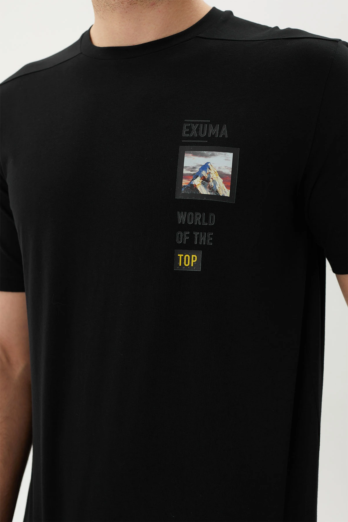 EXUMA ERKEK BASKILI T-SHIRT 1412049 - 010-BLACK