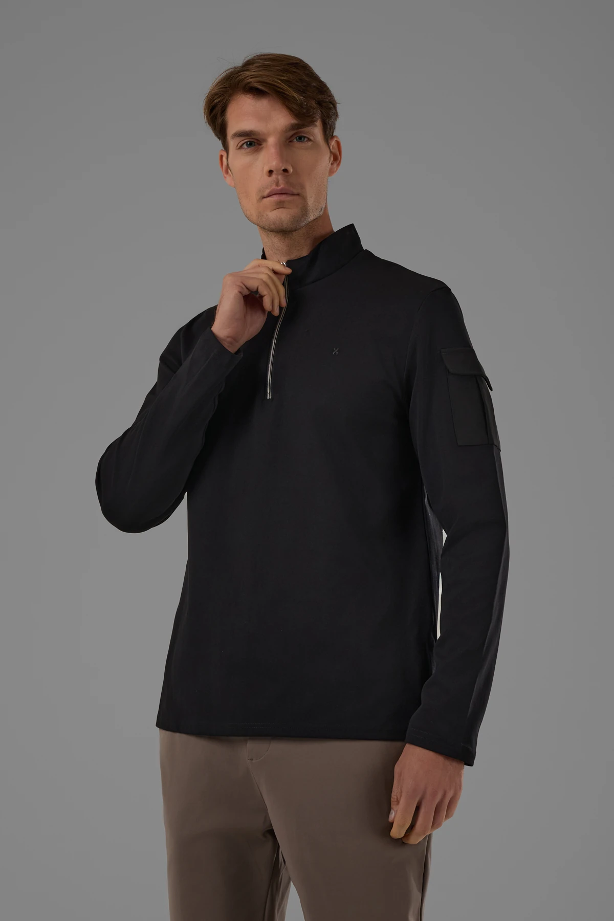 EXUMA ERKEK KAYIKÇI YAKA SWEATSHIRT 2519009 - Siyah