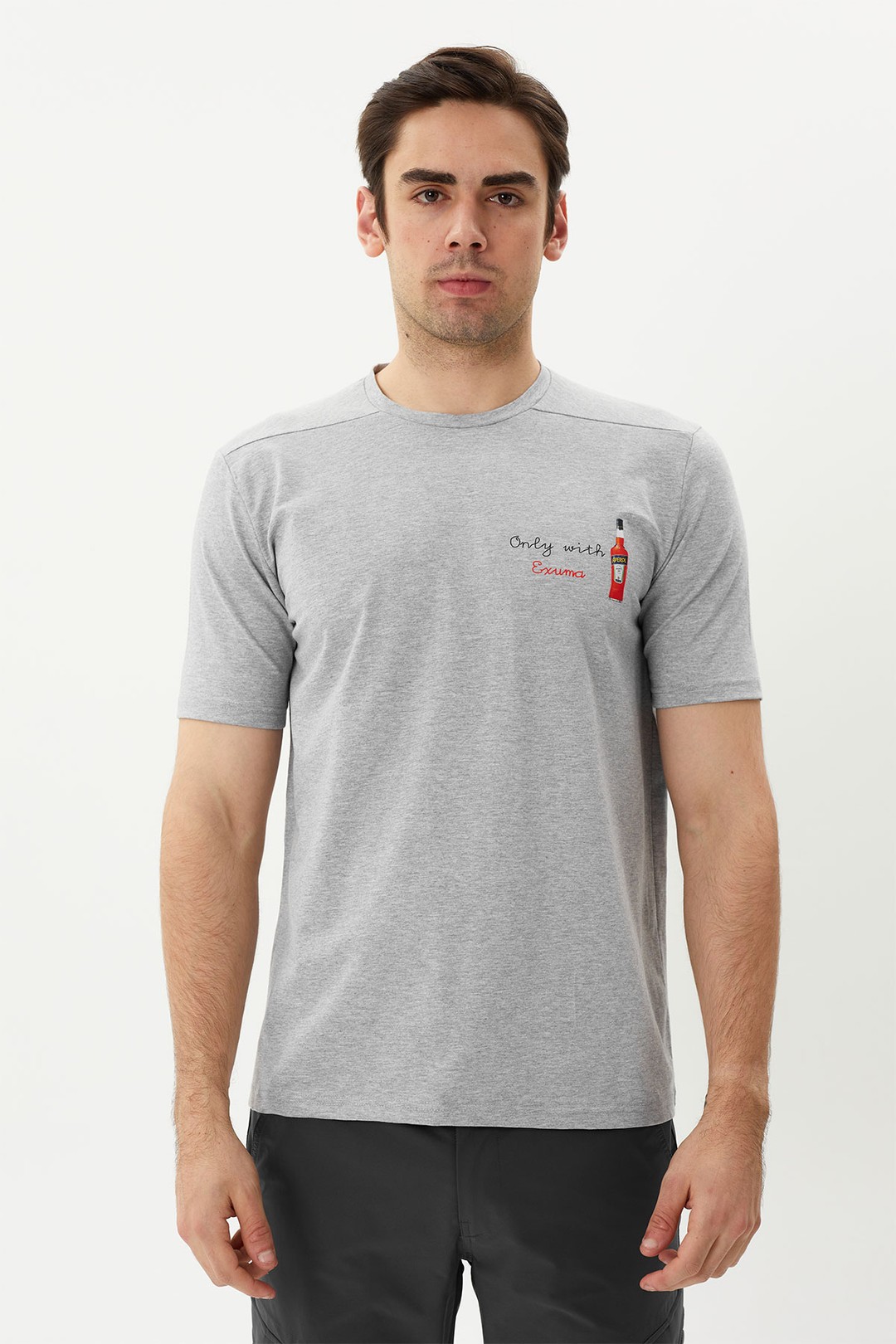 EXUMA ERKEK BASKILI T-SHIRT 1412044 - GREY