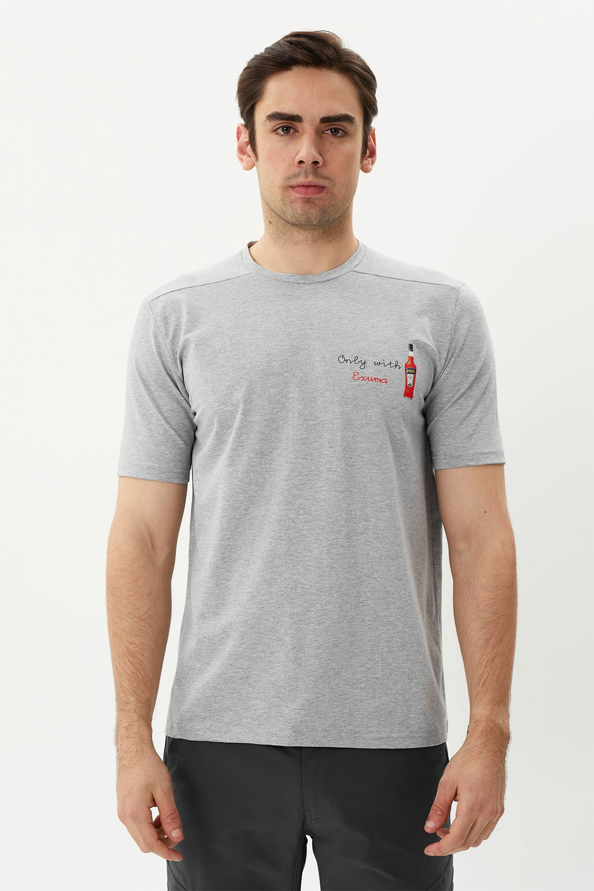 EXUMA ERKEK BASKILI T-SHIRT 1412044 - GREY
