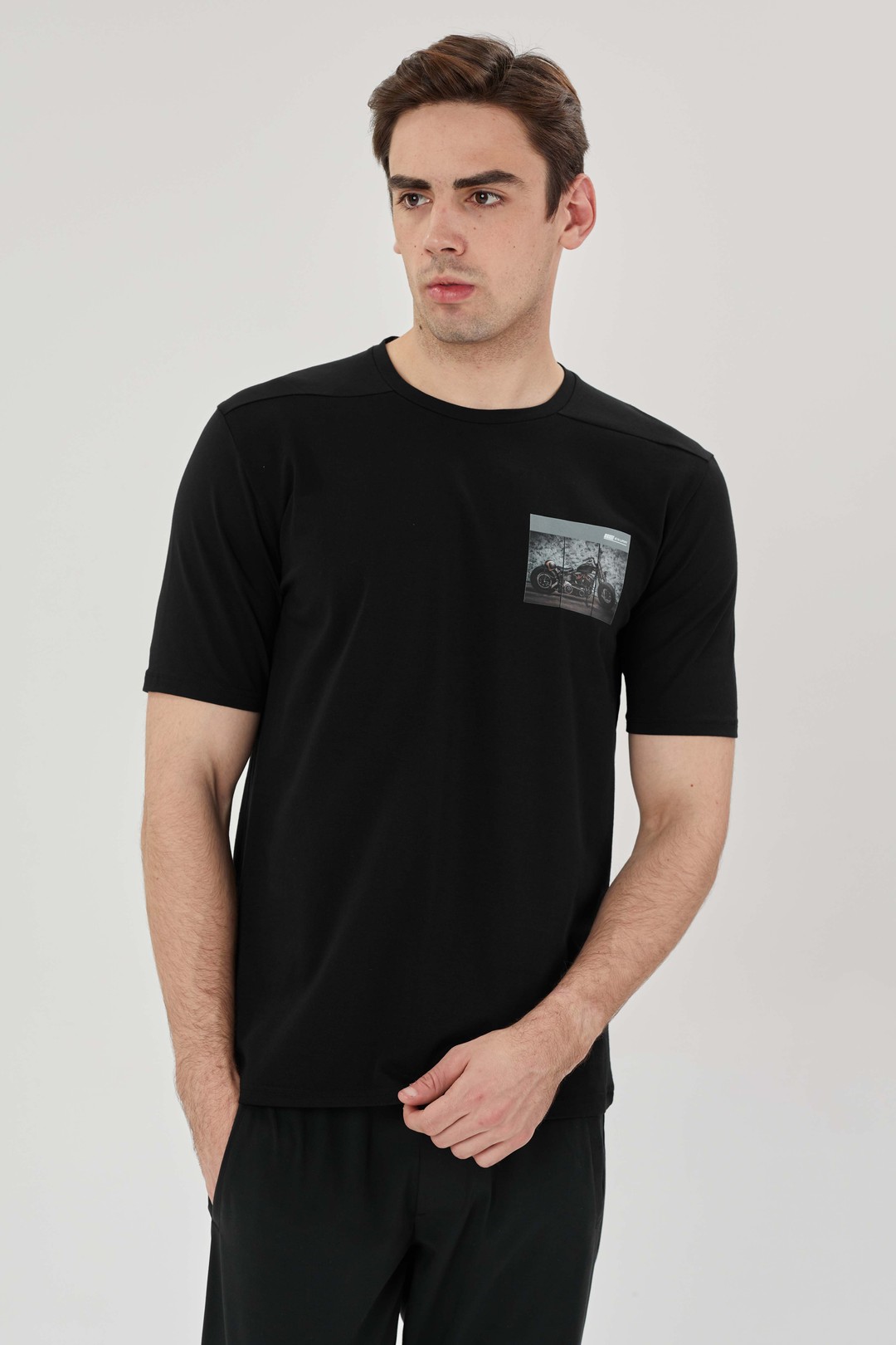 EXUMA ERKEK BASKILI T-SHIRT 1412072 - 010-BLACK