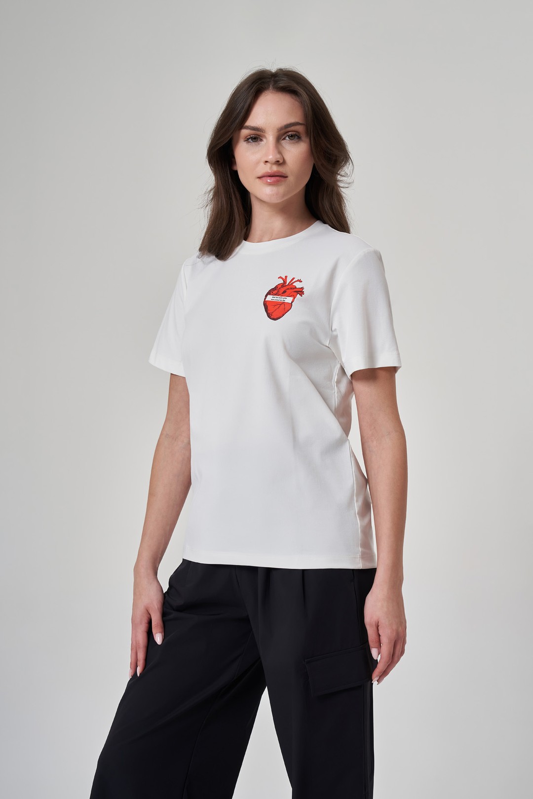 EXUMA BASKILI KADIN T-SHIRT -1522109 - Beyaz