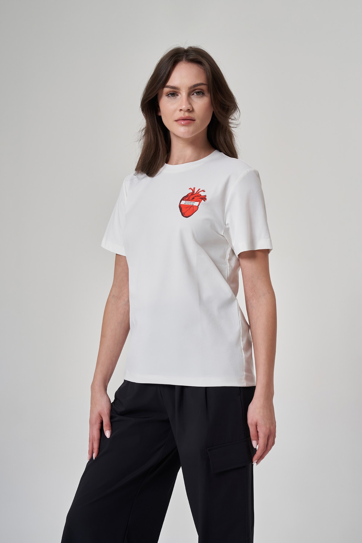 EXUMA BASKILI KADIN T-SHIRT -1522109 - Beyaz