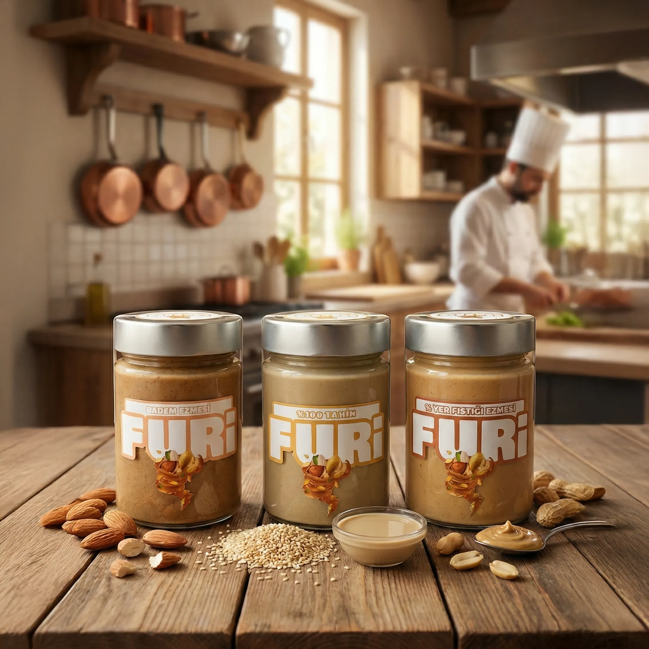 300g (Badem Ezmesi + Fıstık Ezmesi + Tahin)