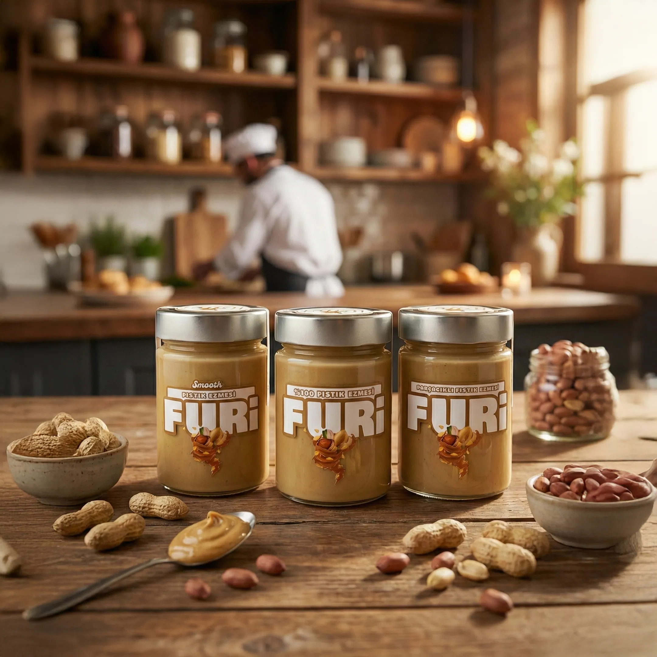 Üçlü Fıstık Ezmesi Paketi (Parçacıklı - Smooth -  Fıstık)