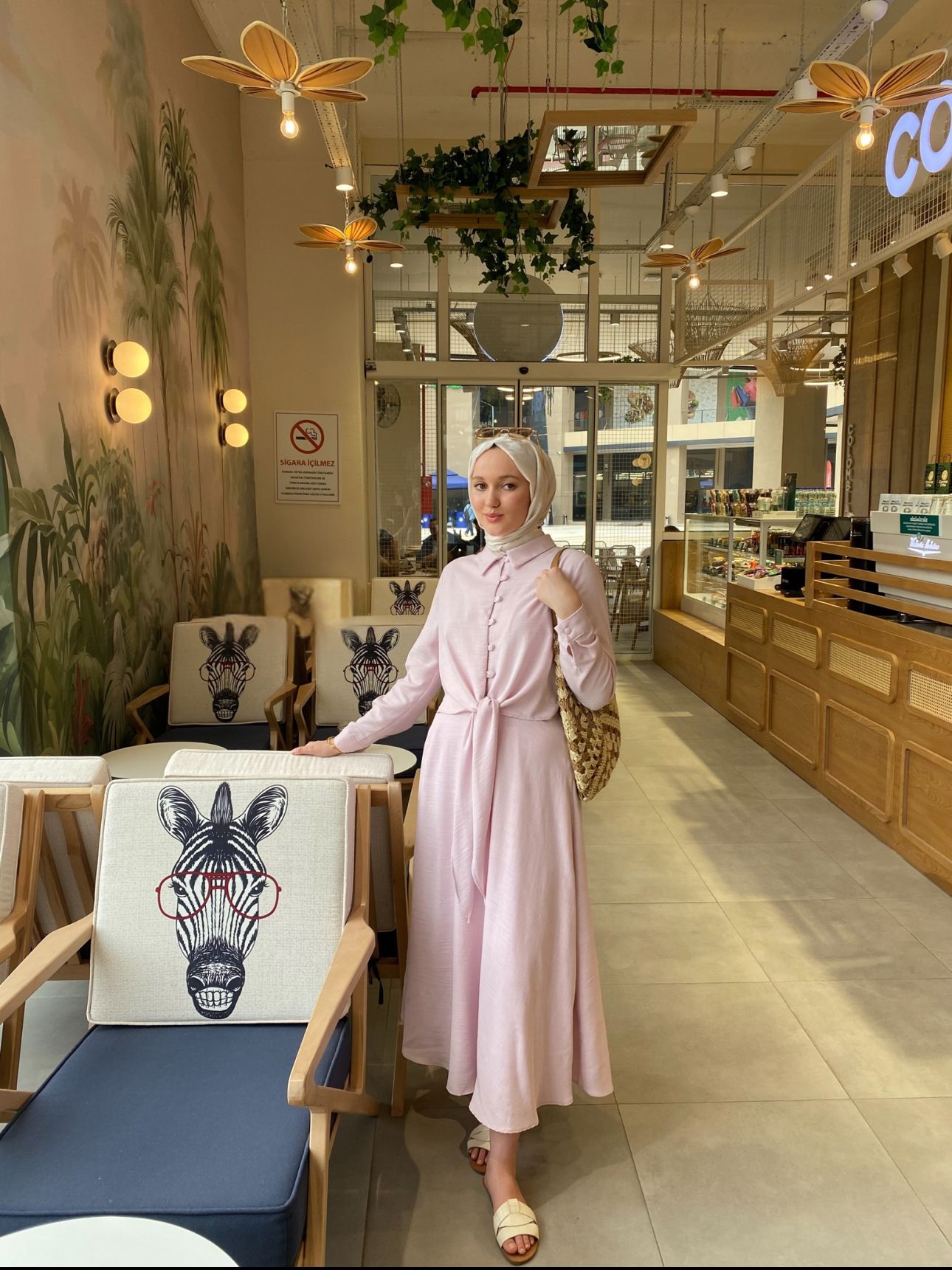 Duha Keten Etekli Takım - Toz Pembe