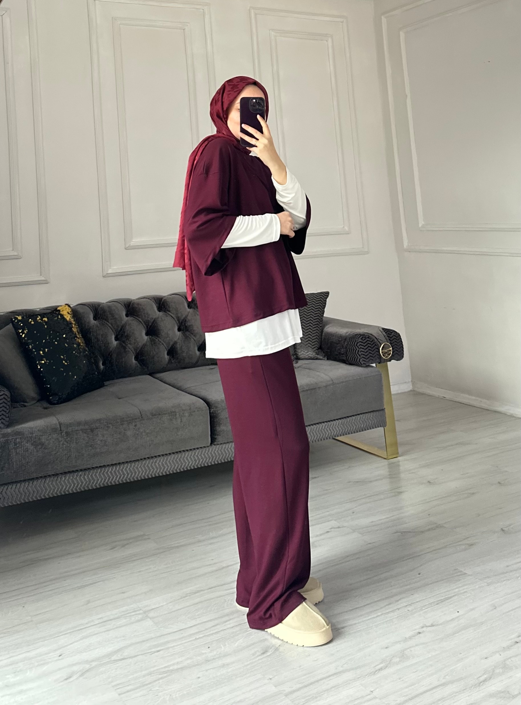 Karya Üçlü Oysh Takım - Bordo