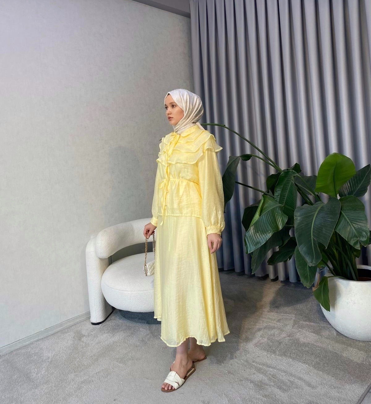 Elara Etekli Takım - Butter Yellow