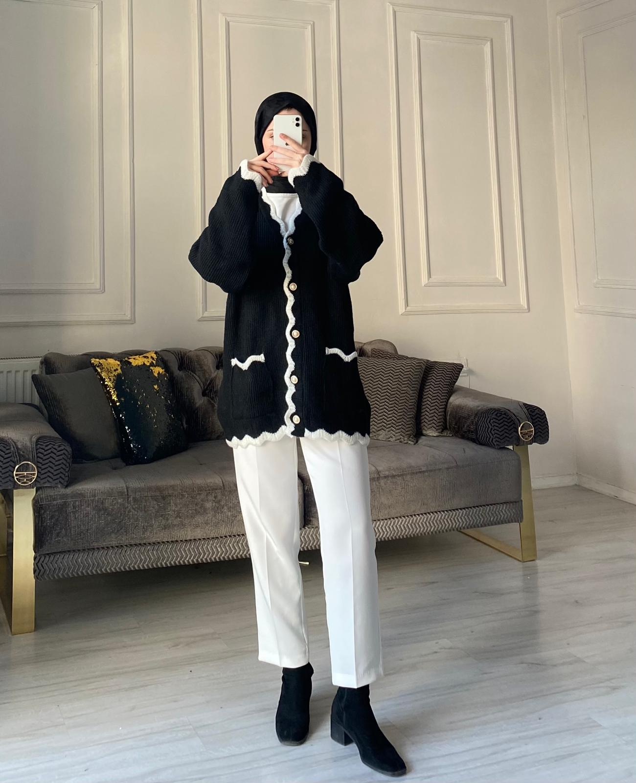 Beliz Triko Hırka - Siyah