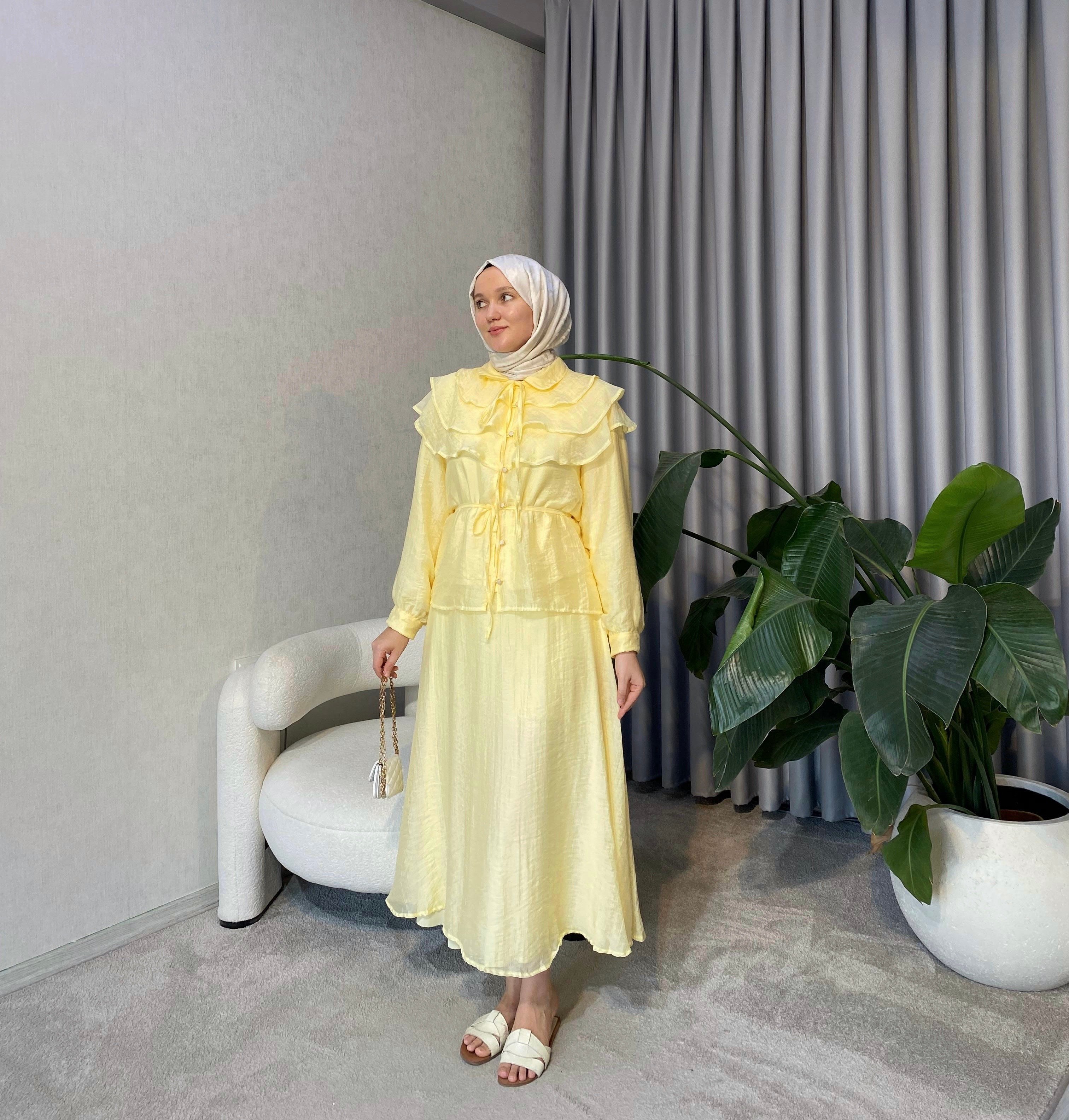 Elara Etekli Takım - Butter Yellow