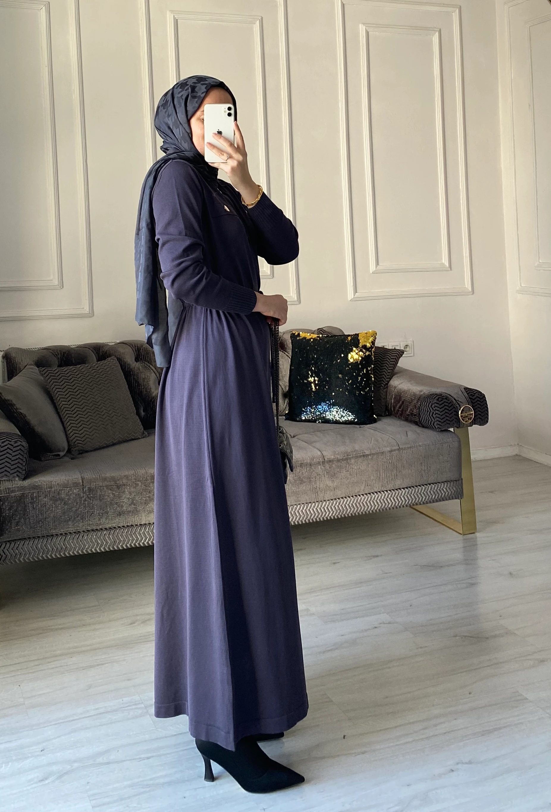 Benna Merserize Elbise - Antrasit