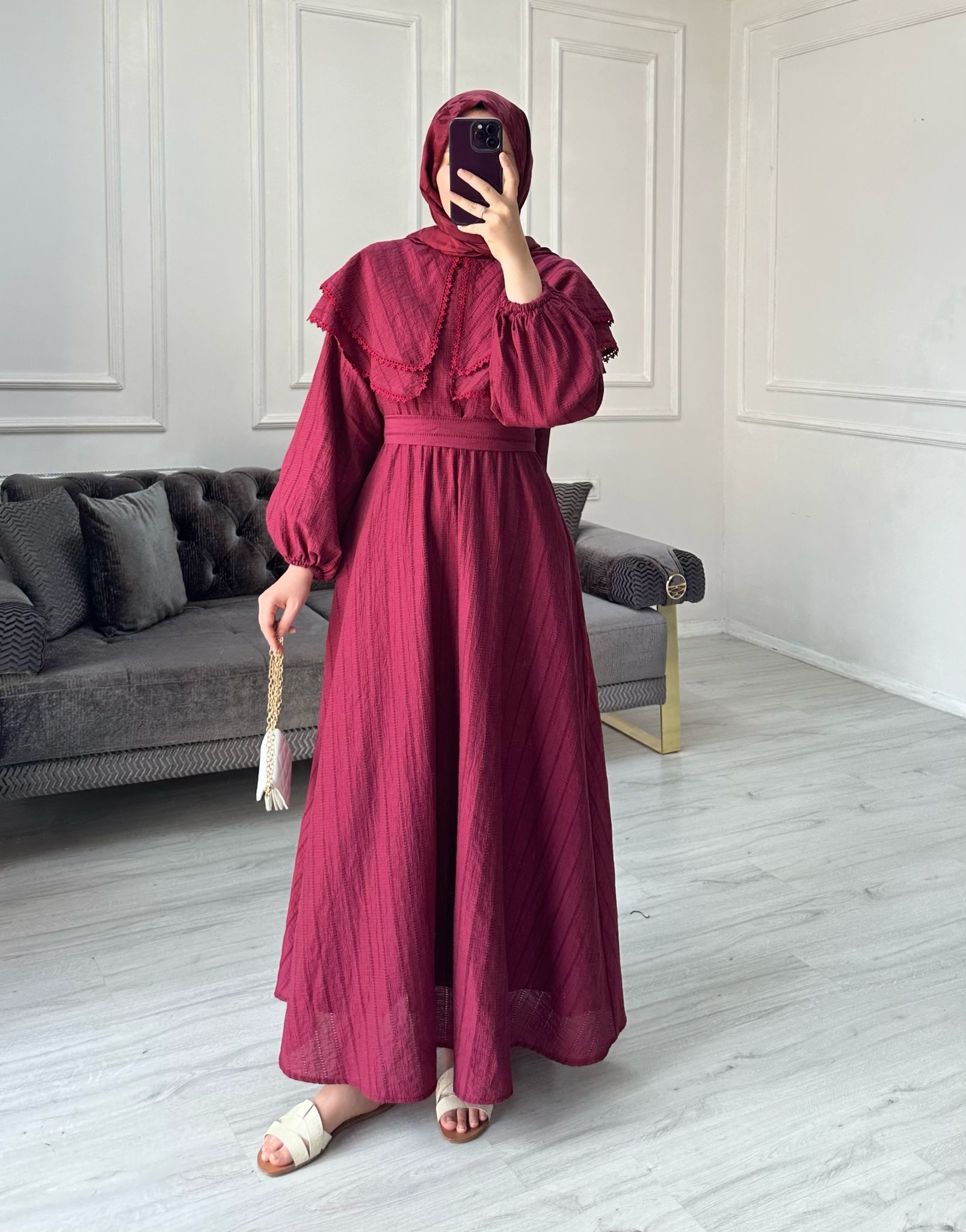 Narin Elbise - Bordo