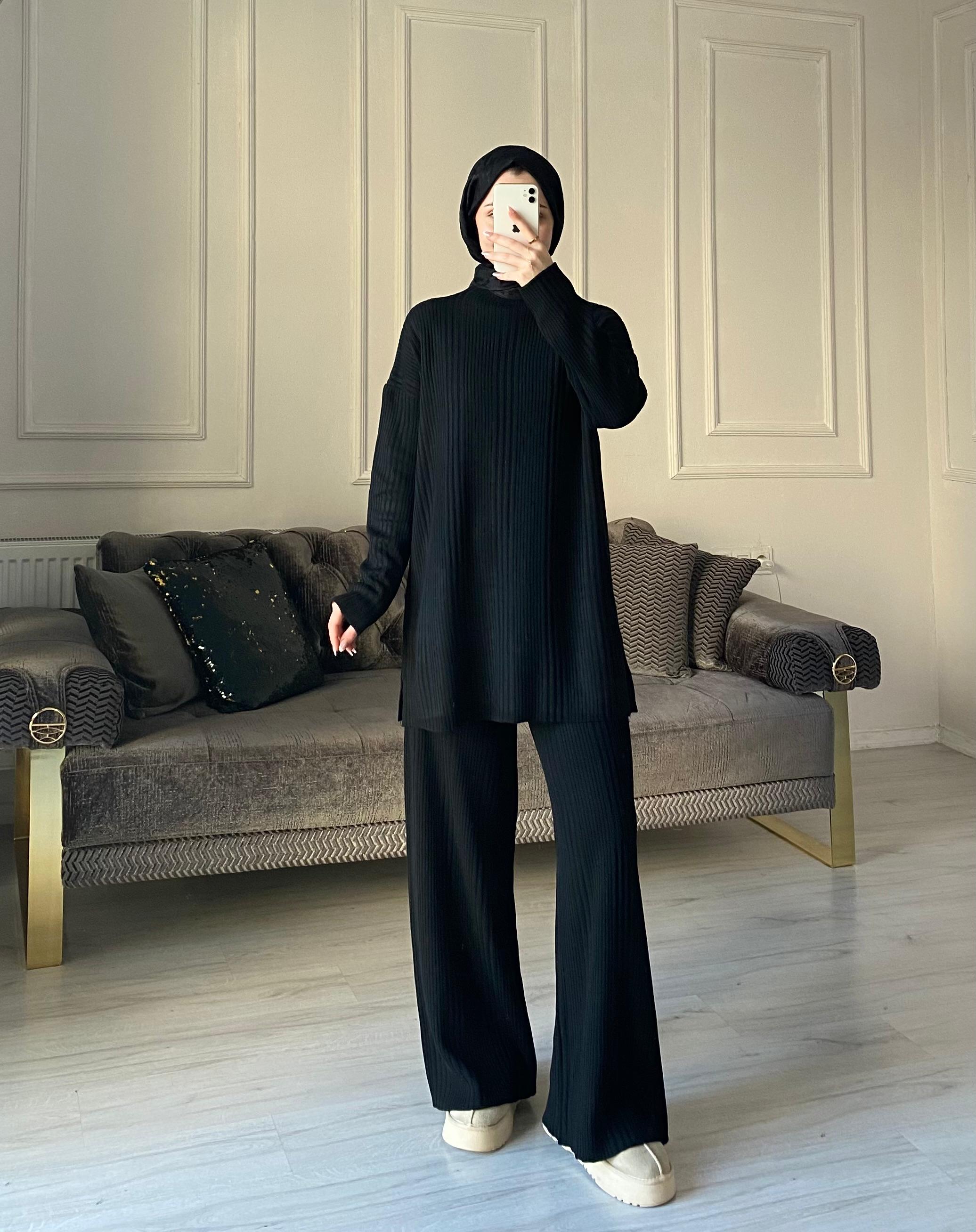 Selya Triko Takım - Siyah