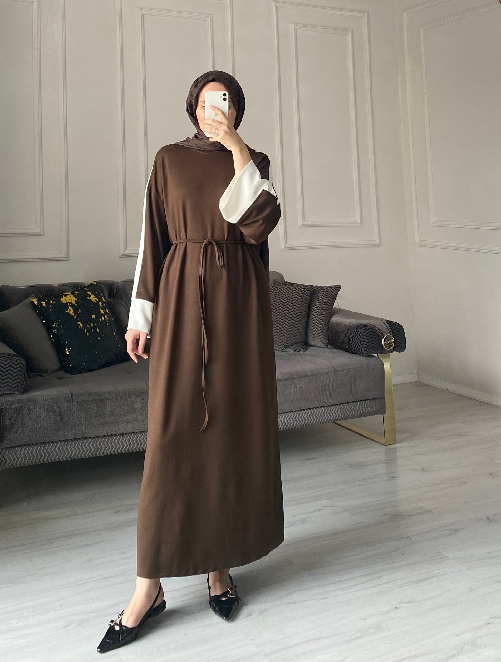 Nora Oysh Elbise  - Kahve