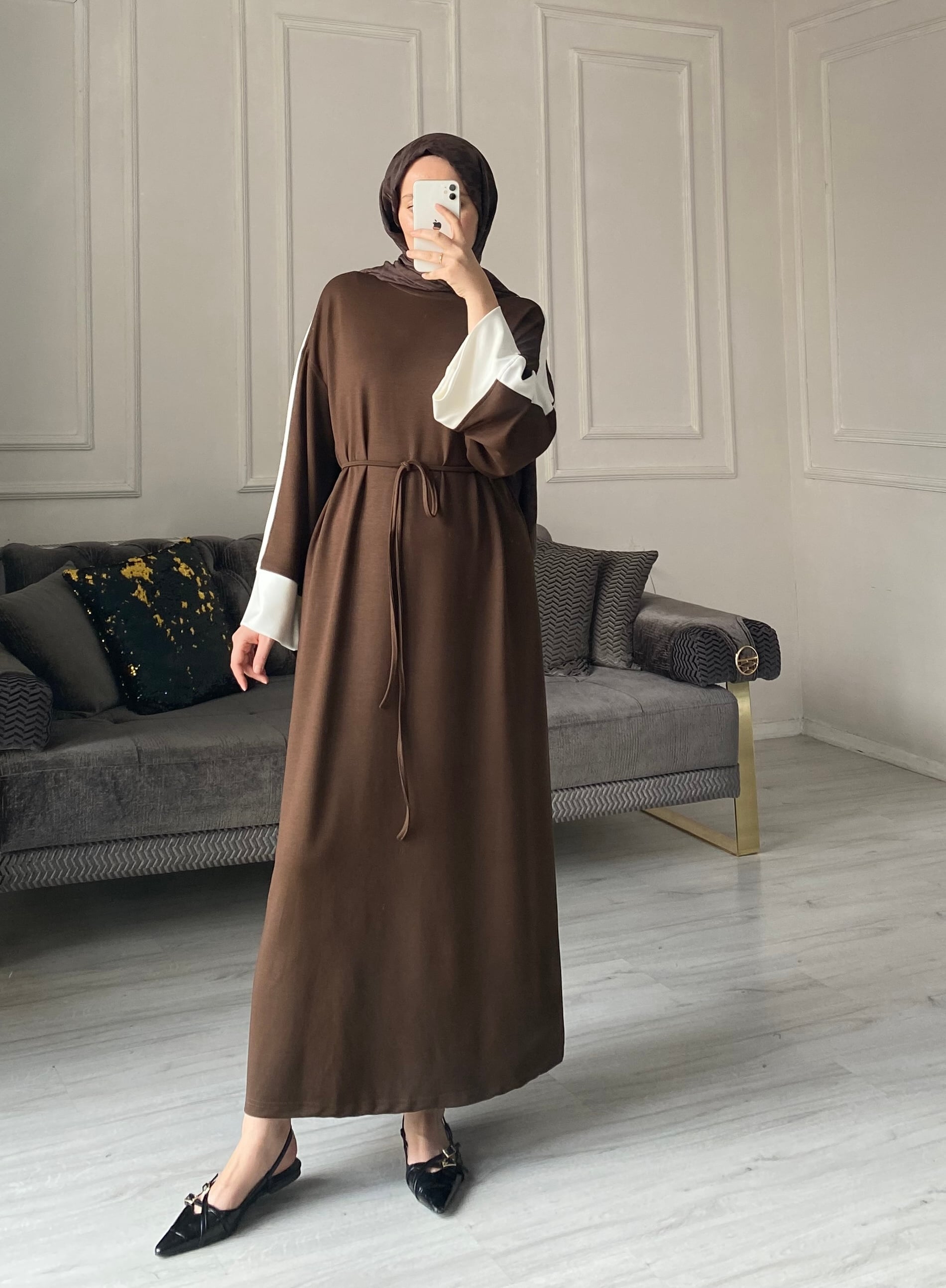Nora Oysh Elbise  - Kahve