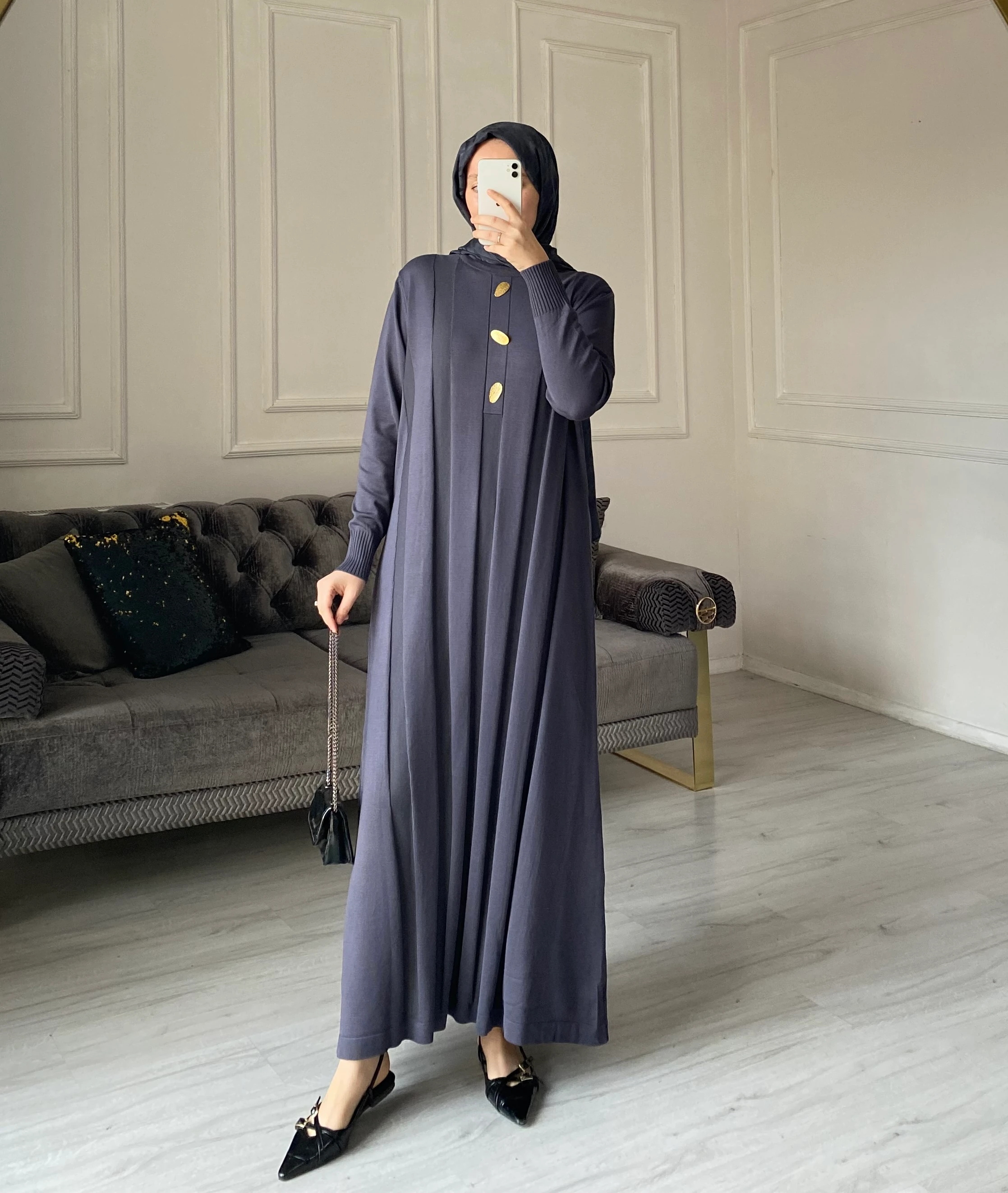 Nua Merserize Elbise - Antrasit