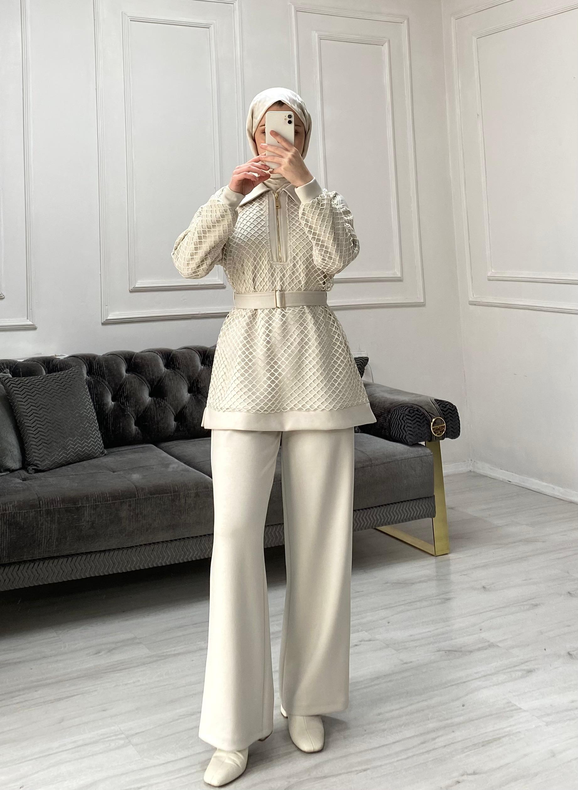 Nare Pantolonlu Takım - Taş